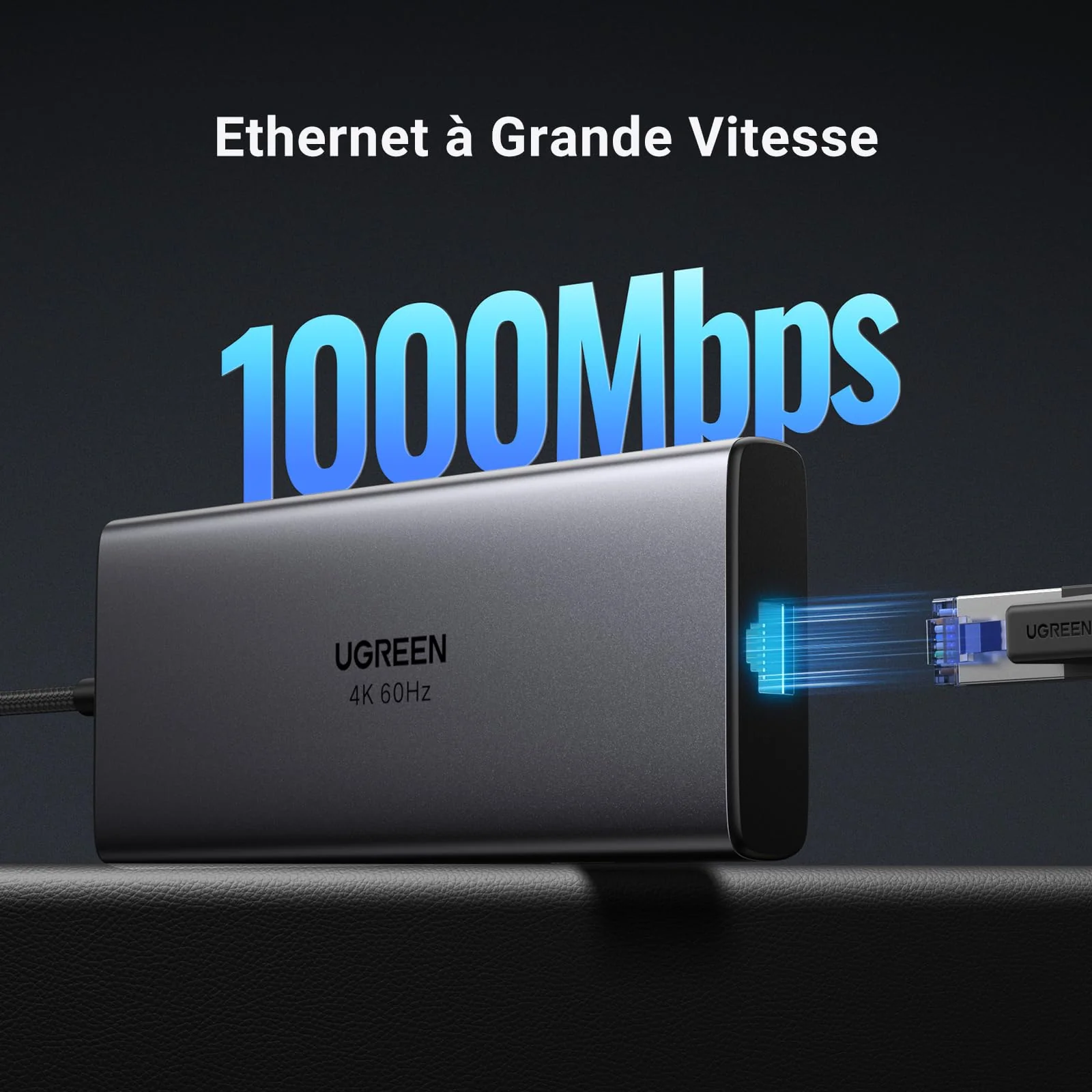 UGREEN Revodok Pro 109 Hub USB C 3.2 10Gbps 4K60Hz HDMI RJ45 Ethernet 9 en 1 Adaptateur USB C - Image 5