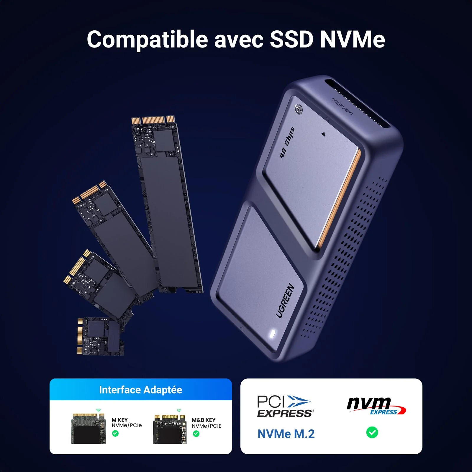 UGREEN Boîtier SSD M.2 NVMe 40 Gbps - Image 3