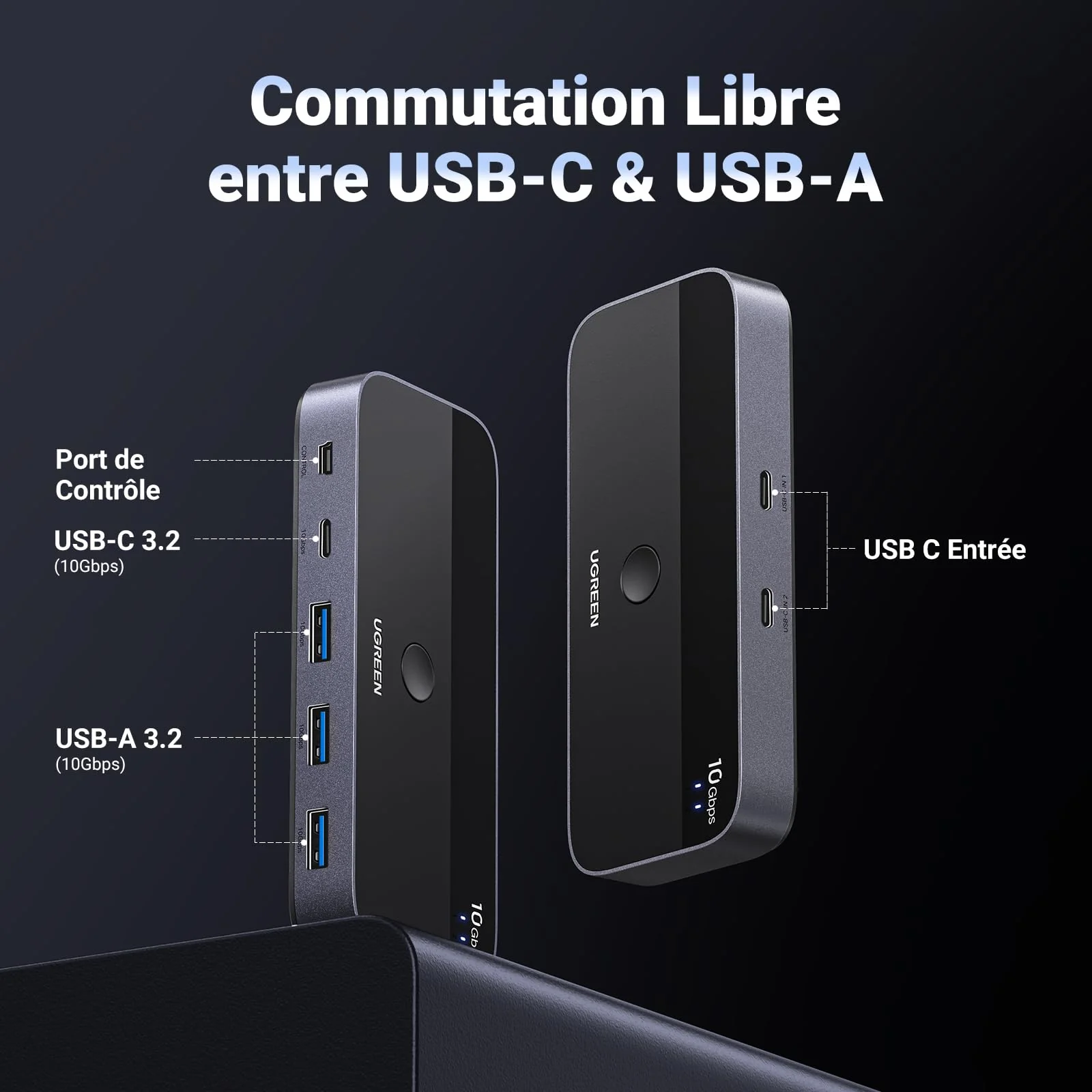 UGREEN Switch USB C 3.2 10Gbps 4 Ports USB Switch - Image 4