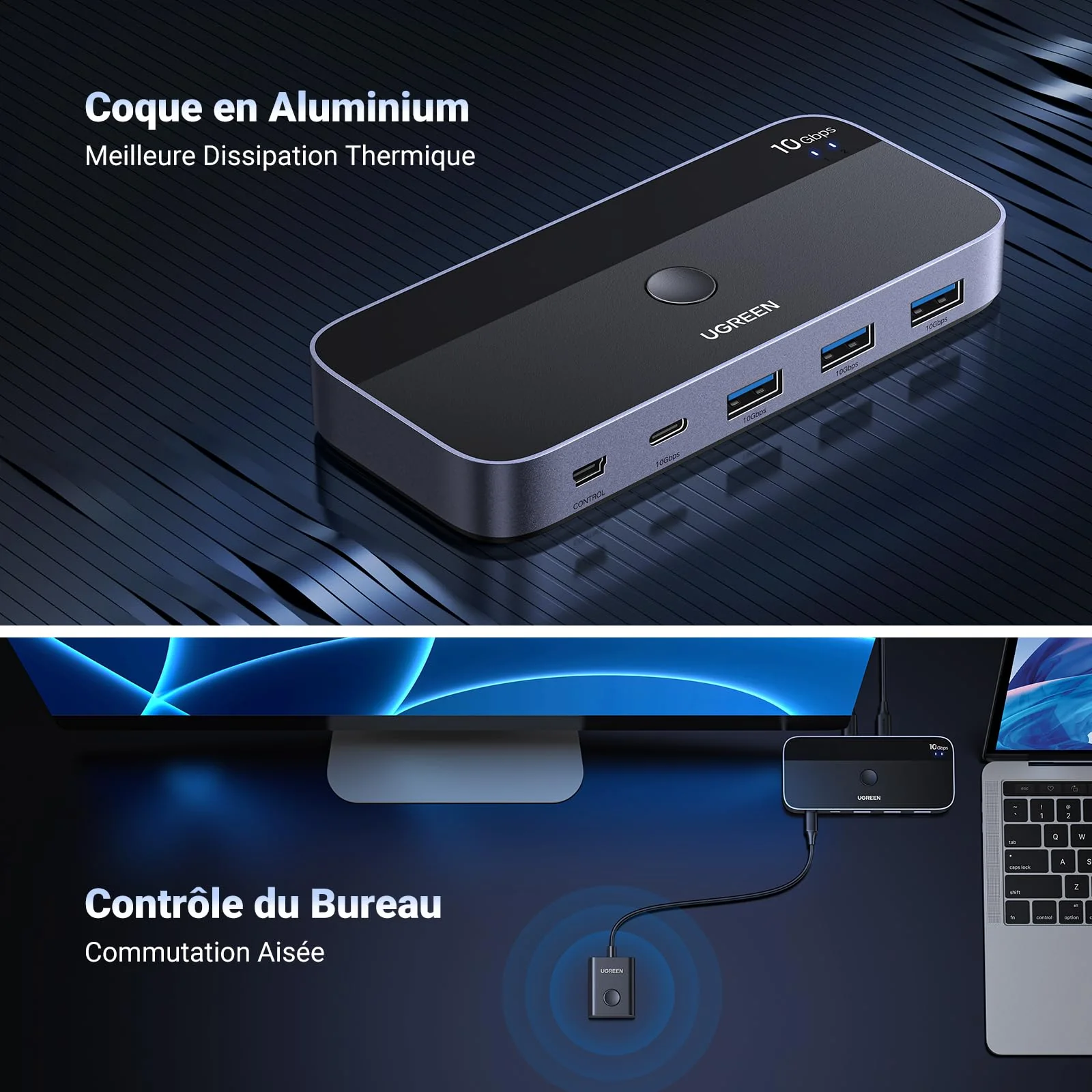 UGREEN Switch USB C 3.2 10Gbps 4 Ports USB Switch - Image 7