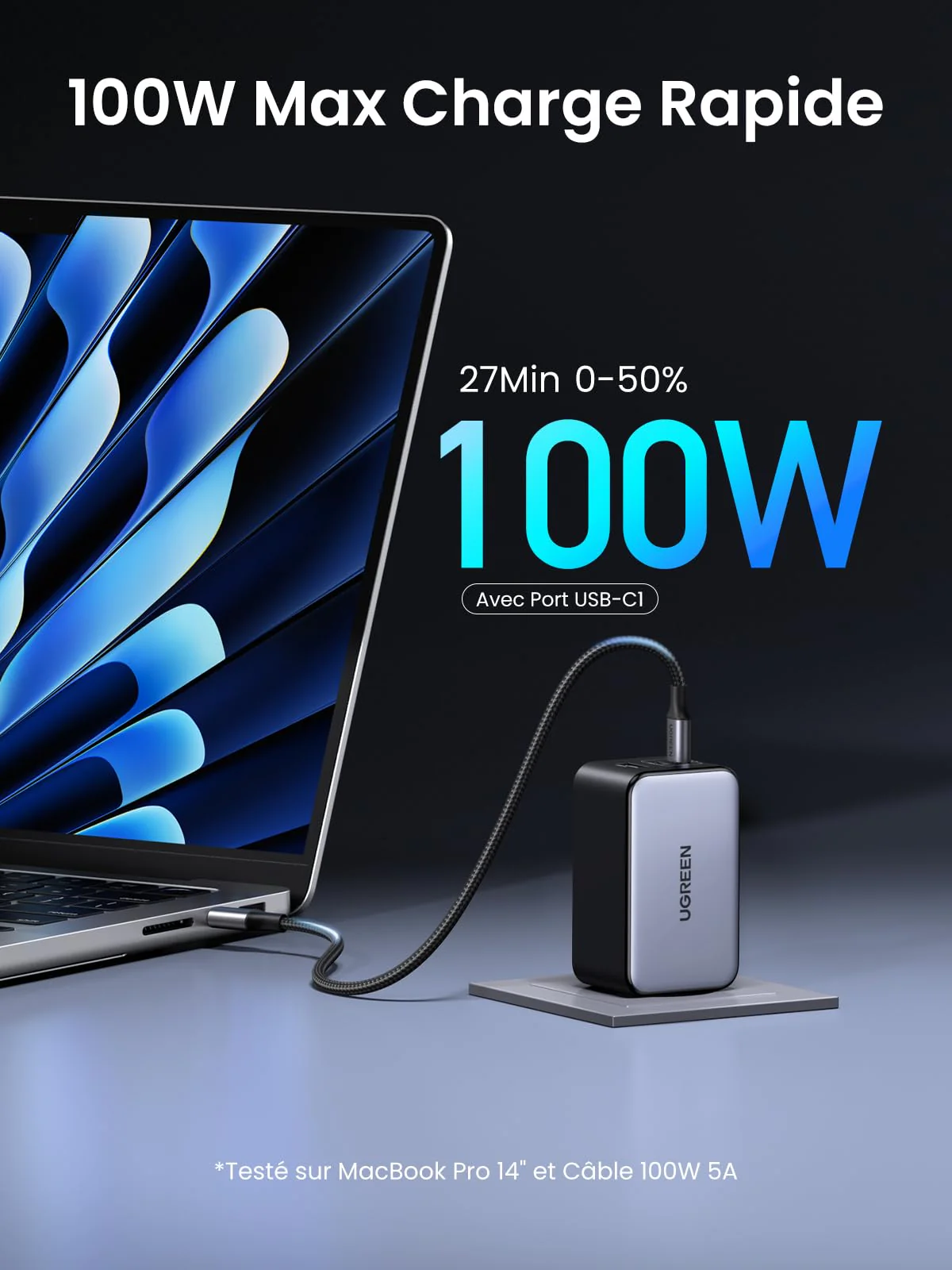 UGREEN Nexode X 100W Chargeur USB C Rapide avec Technologie GaNInfinity - Image 2