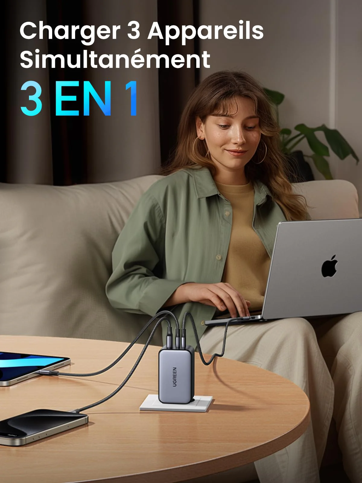 UGREEN Nexode X 100W Chargeur USB C Rapide avec Technologie GaNInfinity - Image 3