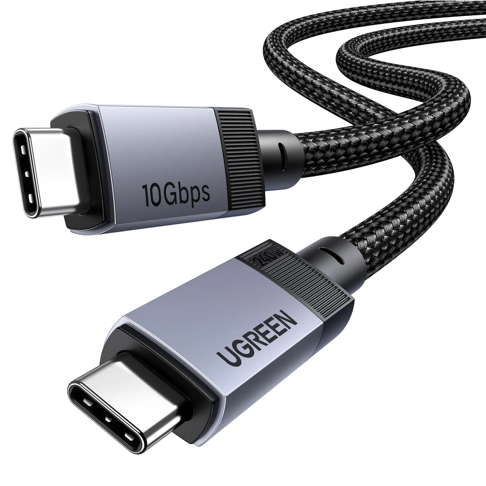 UGREEN 240W 1M Câble USB C PD 3.1 Charge Rapide USB 3.2 Gen2 Vidéo 4K 60Hz Data Sync à 10Gbps Compatible avec MacBook Pro Air M4 Ordinateur Portable iPhone 17 Pro Max Air Galaxy S25 Plus Ultra iPad
