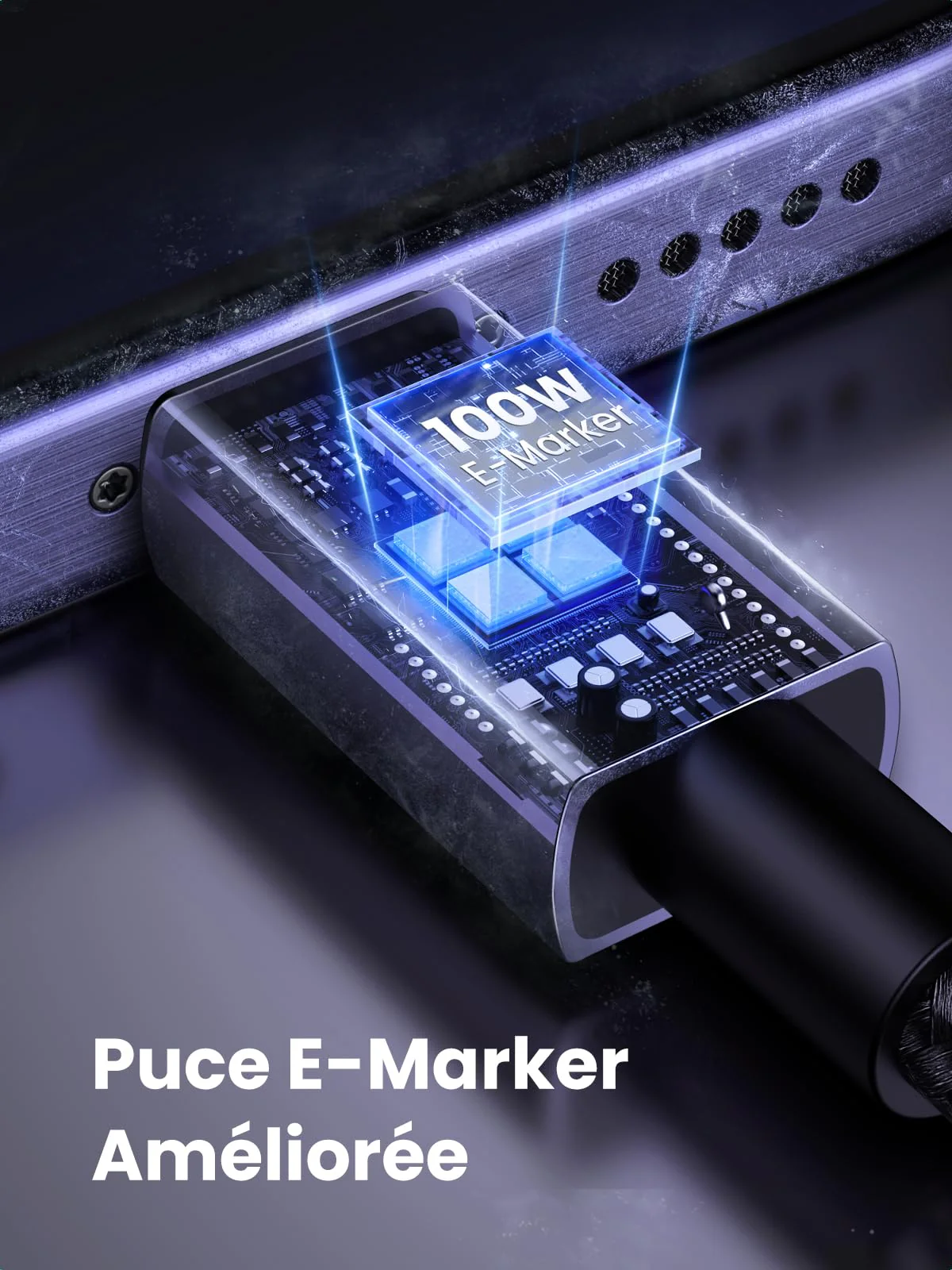 UGREEN Câble USB C PD 100W 20V 5A Charge Rapide QC 4.0 Chargeur Type C (0.5M) - Image 4