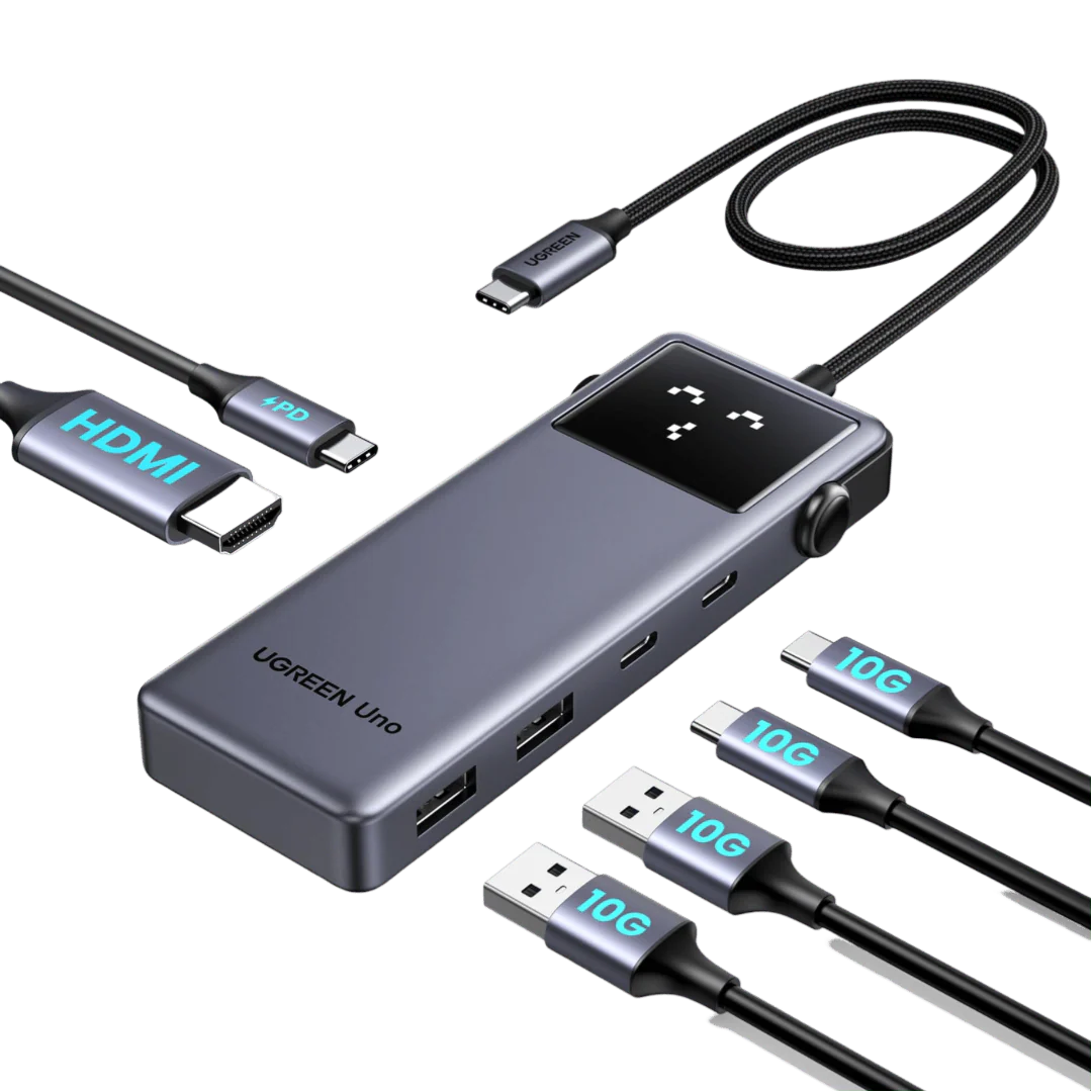 UGREEN Uno 10Gbps Hub USB C HDMI 4K 60Hz 100W PD Charge Adaptateur