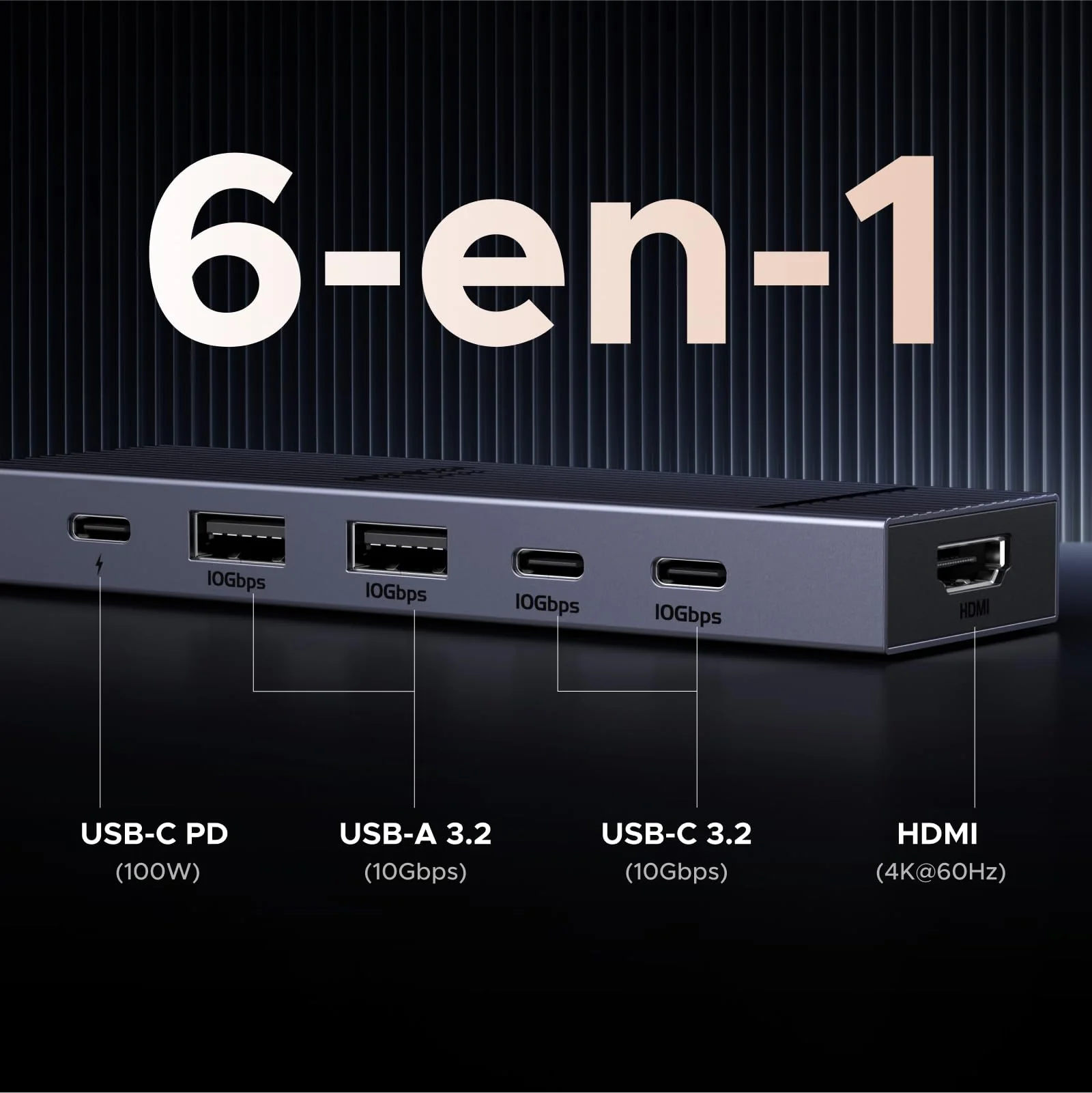 UGREEN Revodok Pro 106 Station d'accueil 6-en-1 (4K60Hz, PD100W) - Image 2