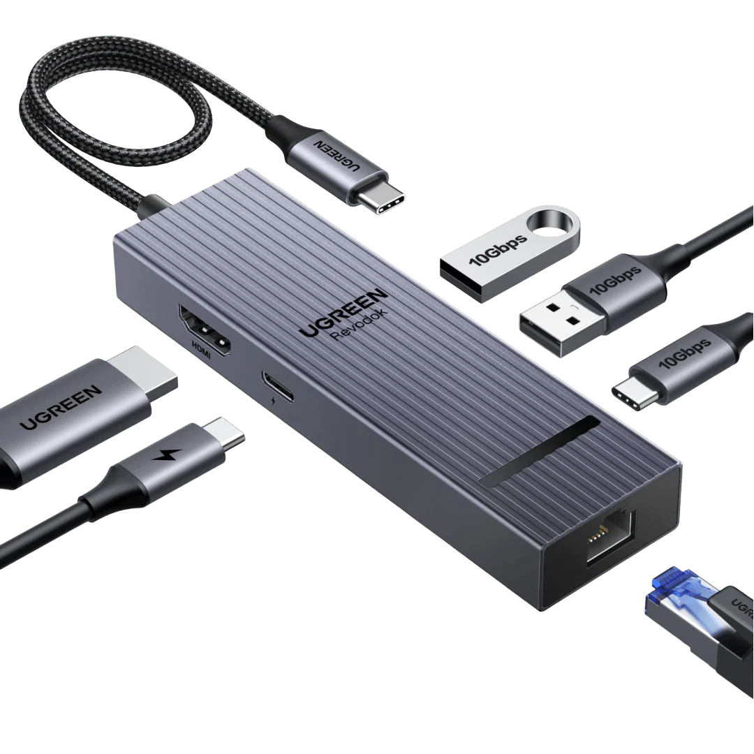 UGREEN Revodok Pro 1061 Hub USB-C 6-en-1 (10Gbps, 4K@60Hz, PD100W)