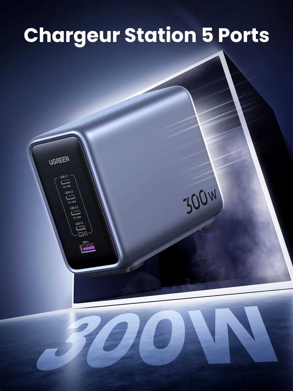 UGREEN 300W Nexode USB C Chargeur Station PD 3.1 140W Charge Rapide Prise Secteur Bureau GaN Tech - Image 2