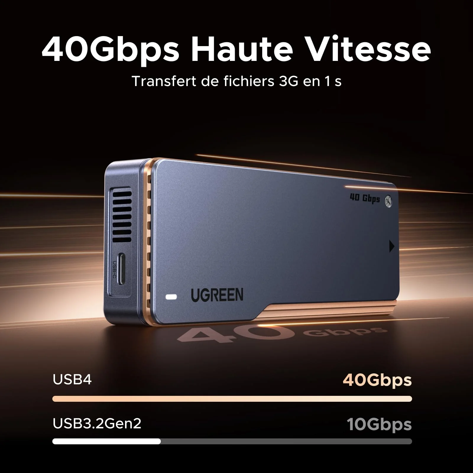UGREEN Boîtier SSD M2 40Gbps avec Puce JHL7440 Boîtier NVMe Compatible avec USB 4 et Thunderbolt 4/3 Adaptateur Disque Dur Externe pour M.2 2280 Compatible avec iPhone 17 Pro Max Air MacBook PC PS5 - Image 2