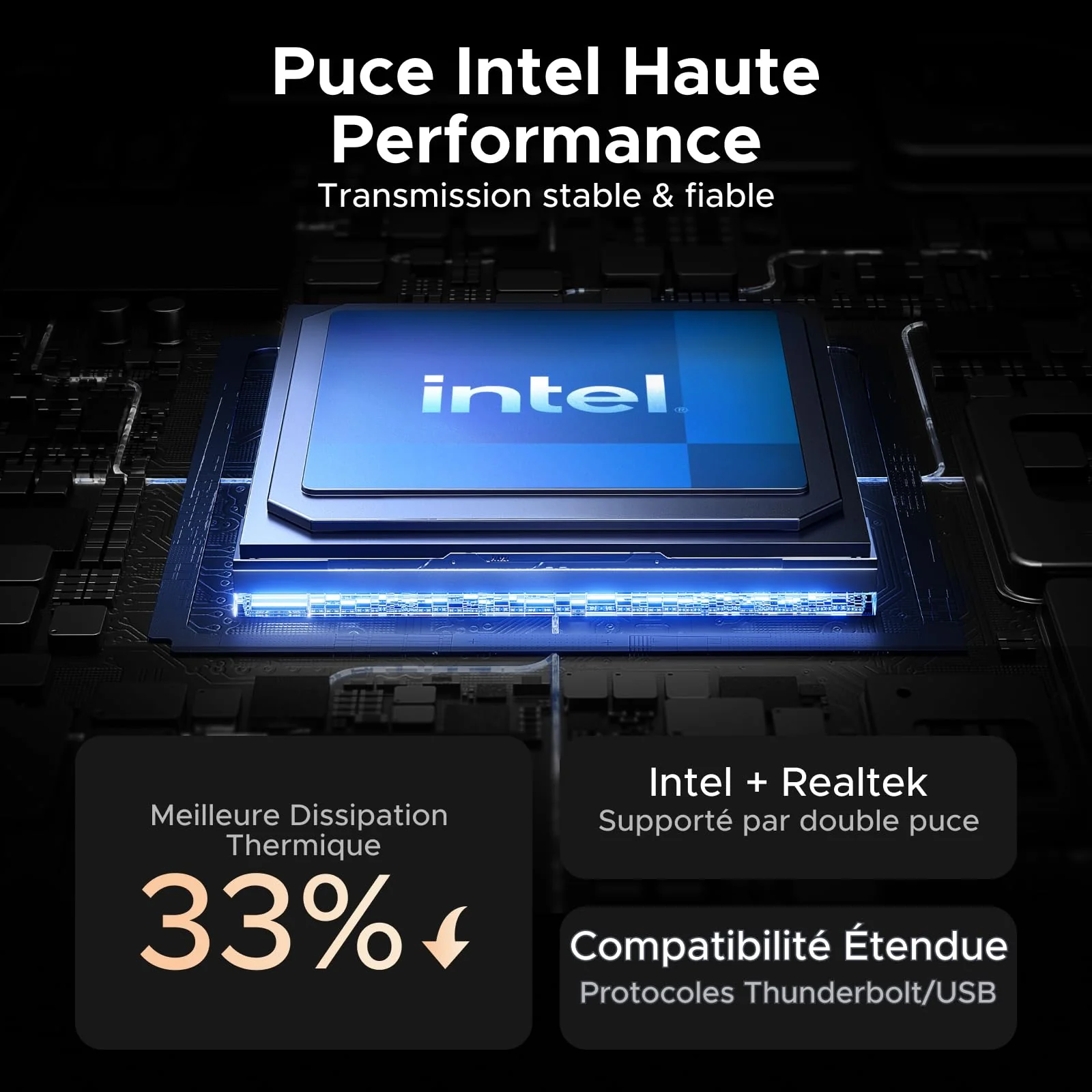 UGREEN Boîtier SSD M2 40Gbps avec Puce JHL7440 Boîtier NVMe Compatible avec USB 4 et Thunderbolt 4/3 Adaptateur Disque Dur Externe pour M.2 2280 Compatible avec iPhone 17 Pro Max Air MacBook PC PS5 - Image 3