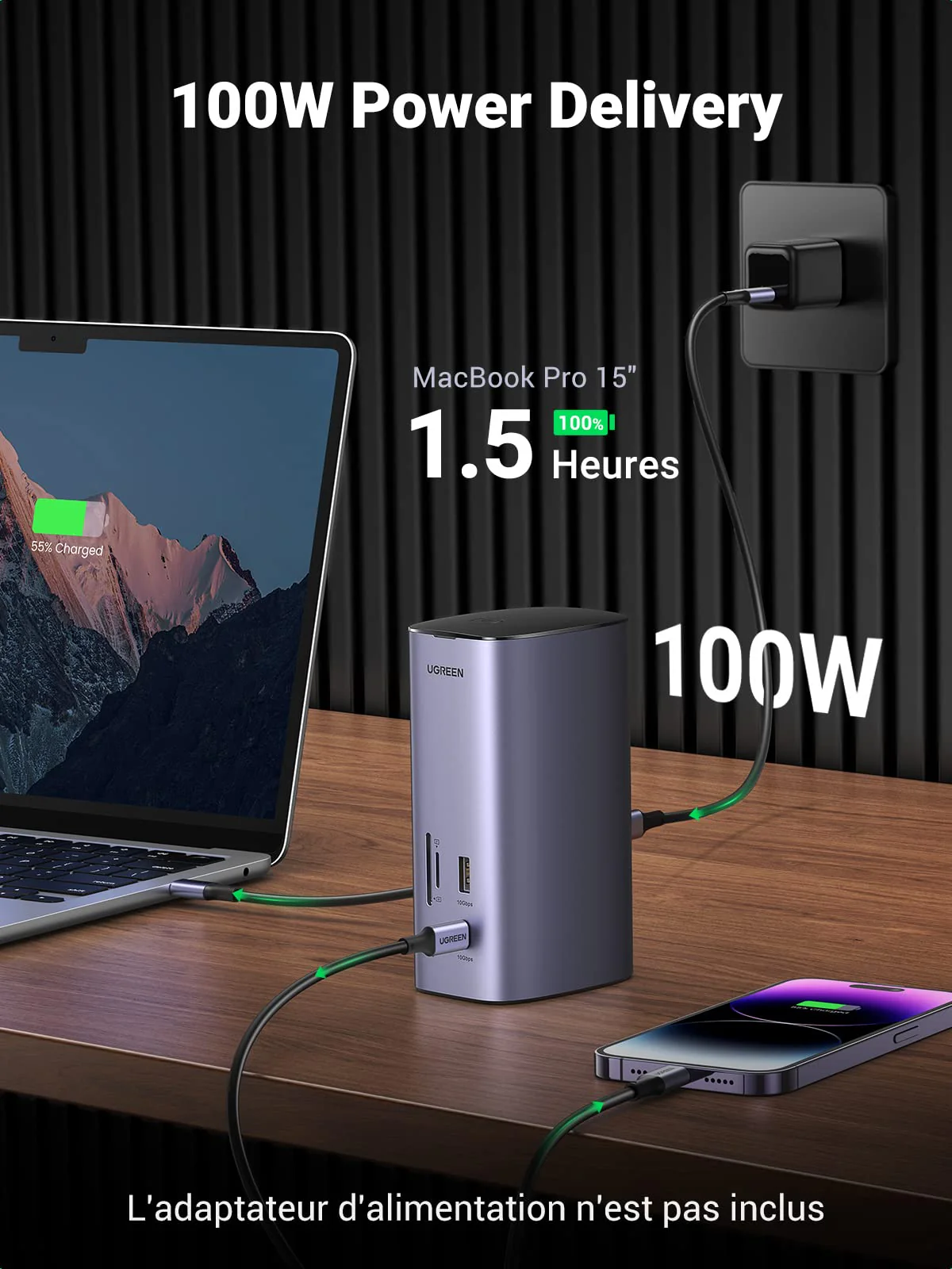 UGREEN Revodok Dock Station Accueil 12 en 1 - Image 7