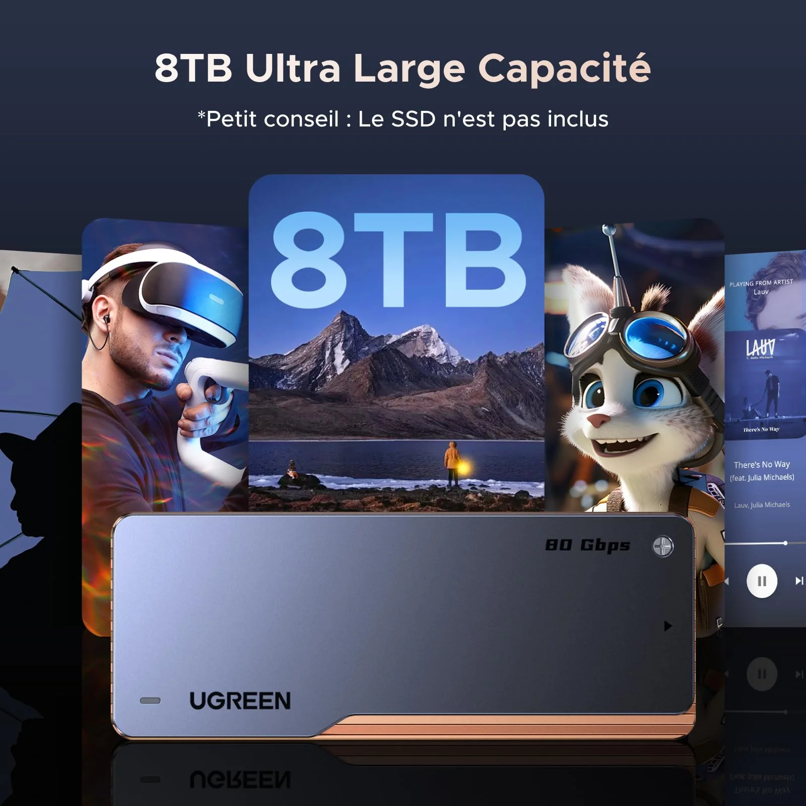 UGREEN Boîtier M.2 NVMe SSD USB4 80Gbps Compatible Thunderbolt 5/4 - Image 5