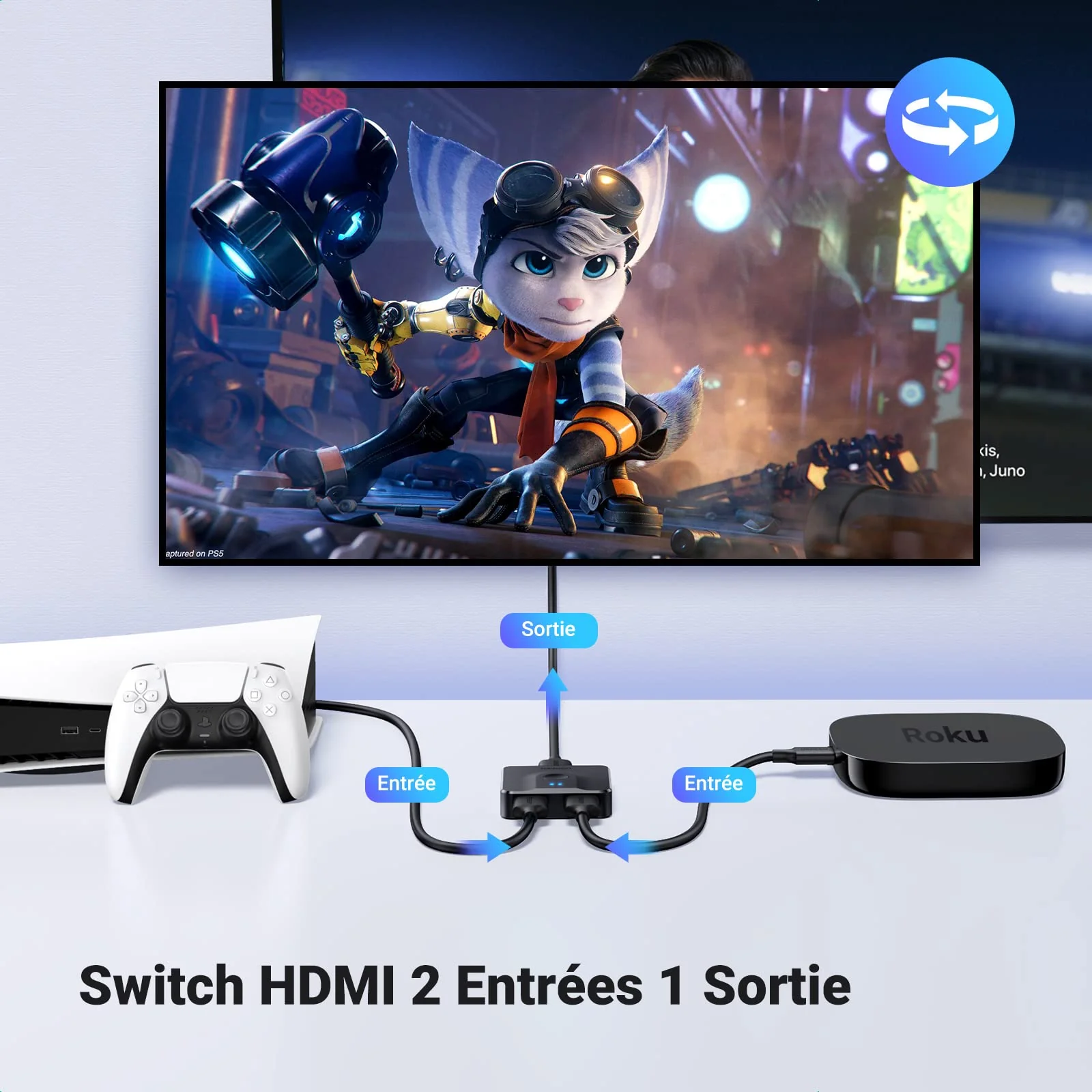 UGREEN Switch HDMI 4K 60Hz Commutateur HDMI Bidirectionnel - Image 2