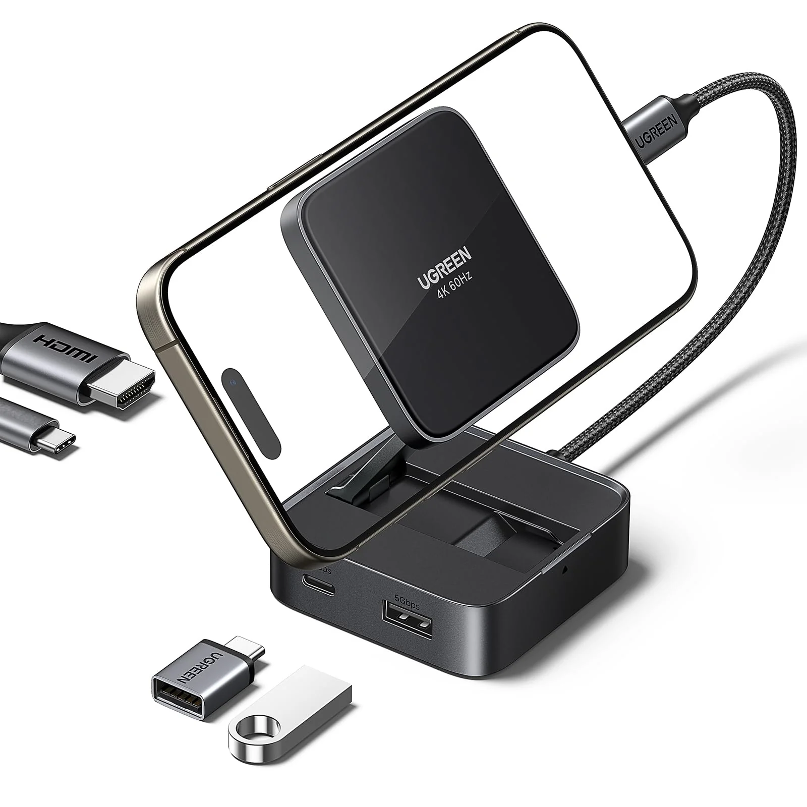 UGREEN Hub USB-C Magnétique Pliable 5Gbps PD 100W
