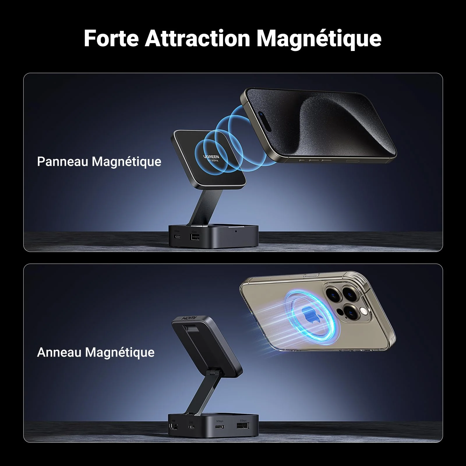 UGREEN Hub USB-C Magnétique Pliable 5Gbps PD 100W - Image 3