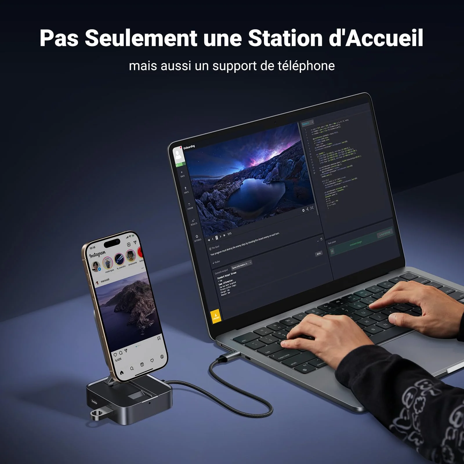 UGREEN Hub USB-C Magnétique Pliable 5Gbps PD 100W - Image 4