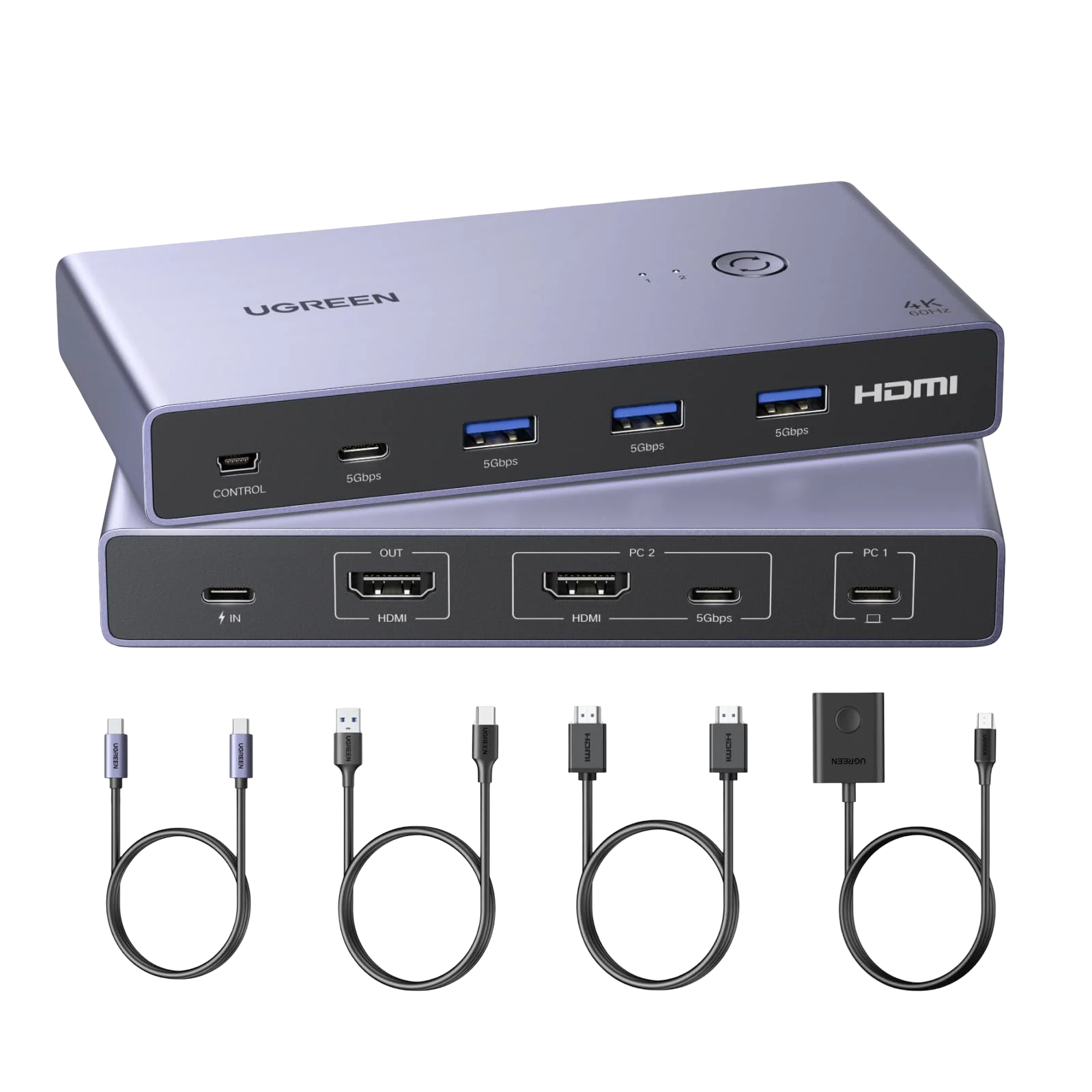UGREEN KVM Switch 4 ports 4K@60Hz 5Gbps HDR10+