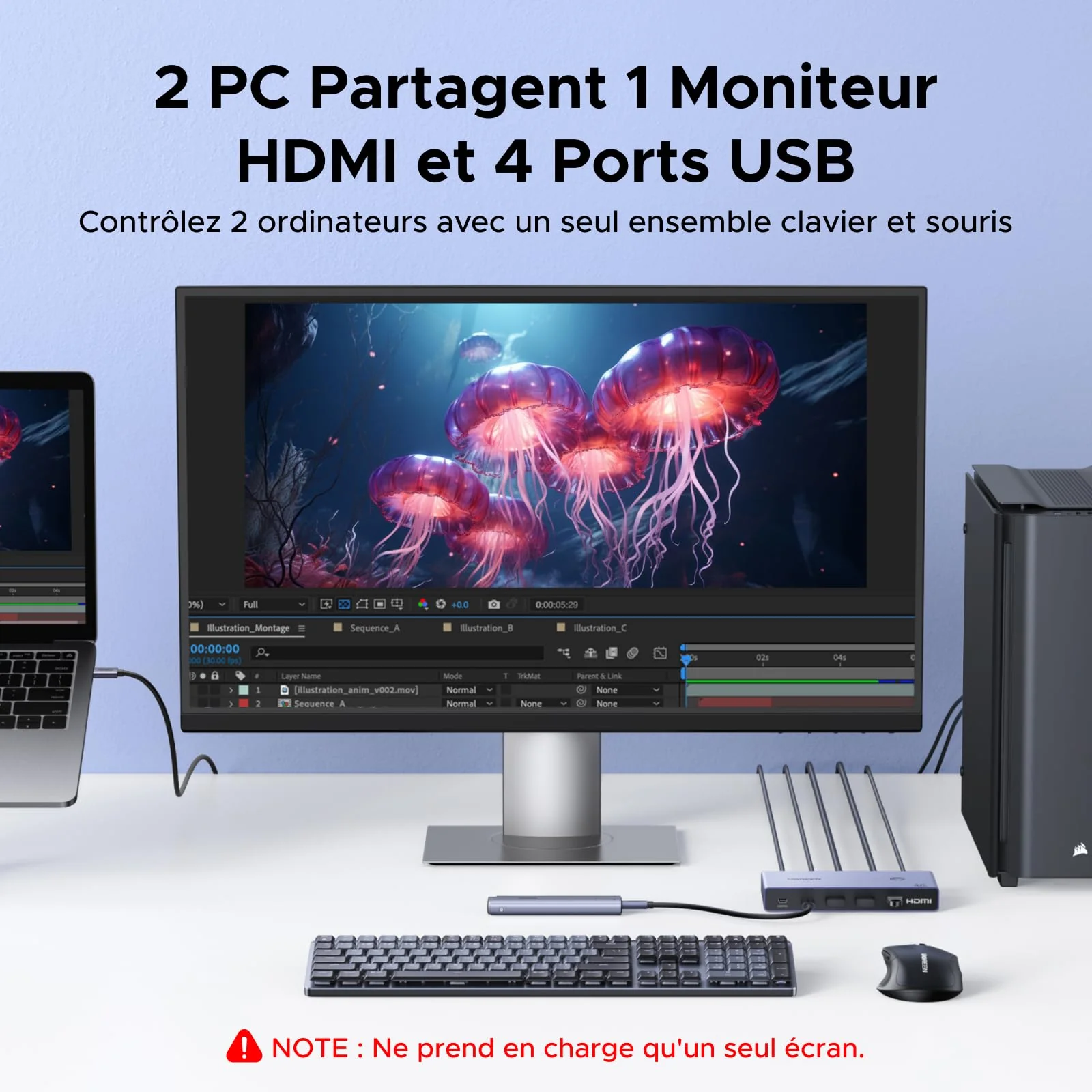 UGREEN KVM Switch 4 ports 4K@60Hz 5Gbps HDR10+ - Image 3