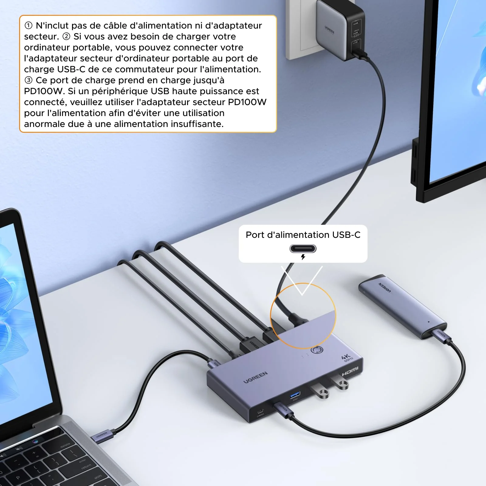 UGREEN KVM Switch 4 ports 4K@60Hz 5Gbps HDR10+ - Image 6