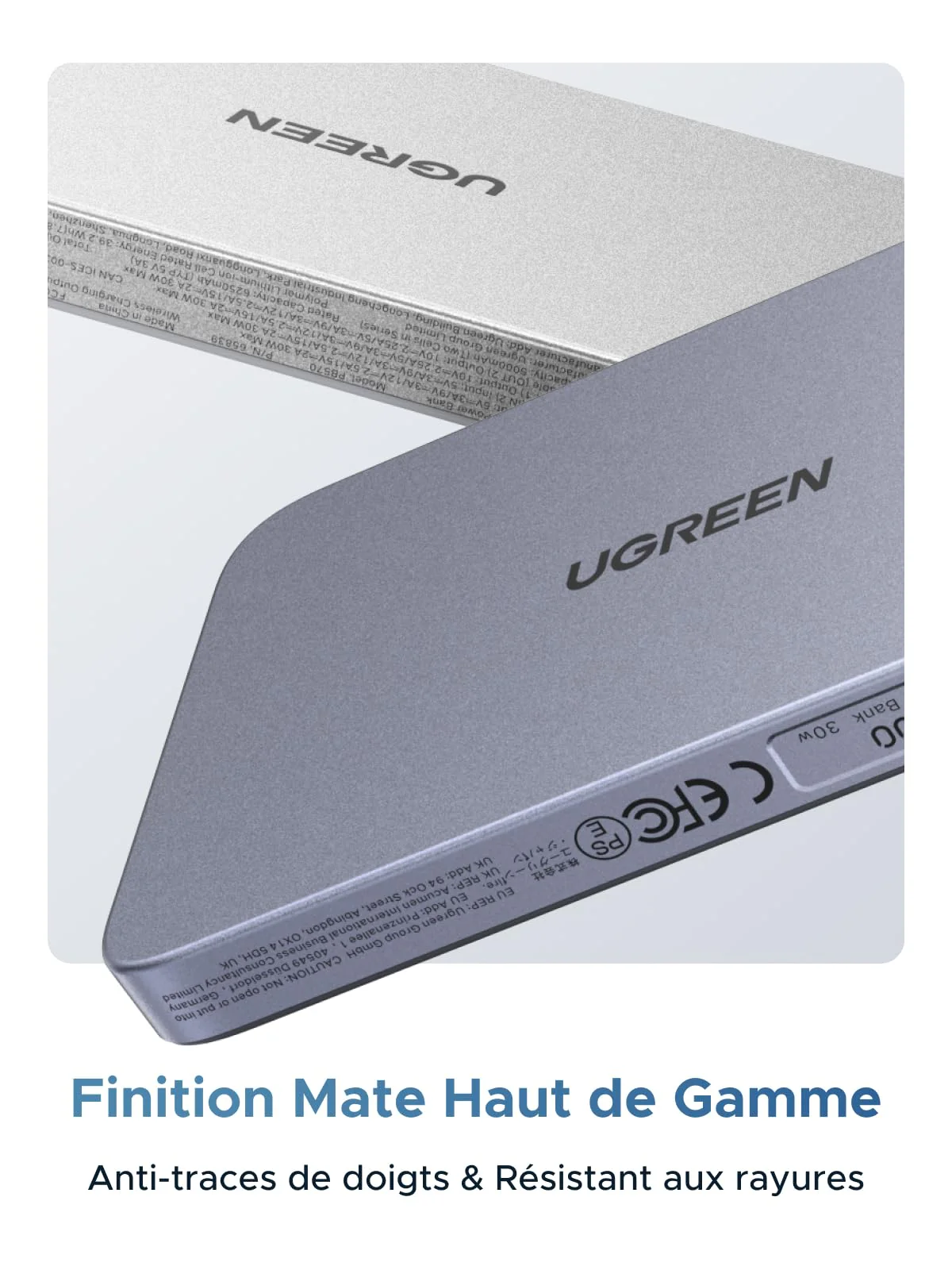 UGREEN MagFlow Air Batterie Externe Magnétique (10 000 mAh, Qi2 15 W, Câble USB-C Intégré) - Image 10