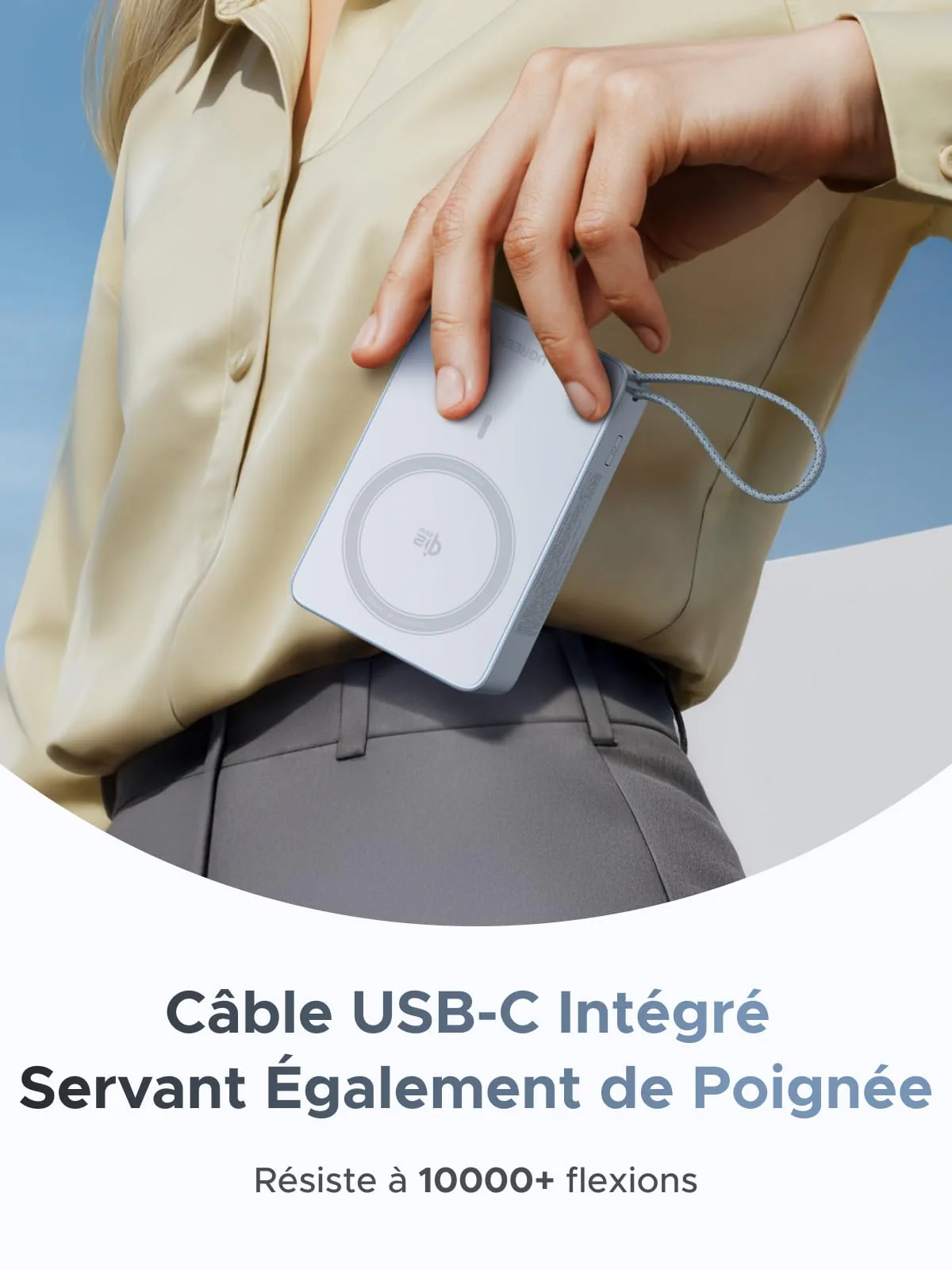 UGREEN MagFlow Batterie Externe Sans Fil Magnétique 20000 mAh 45 W (Compatible MagSafe) - Image 5