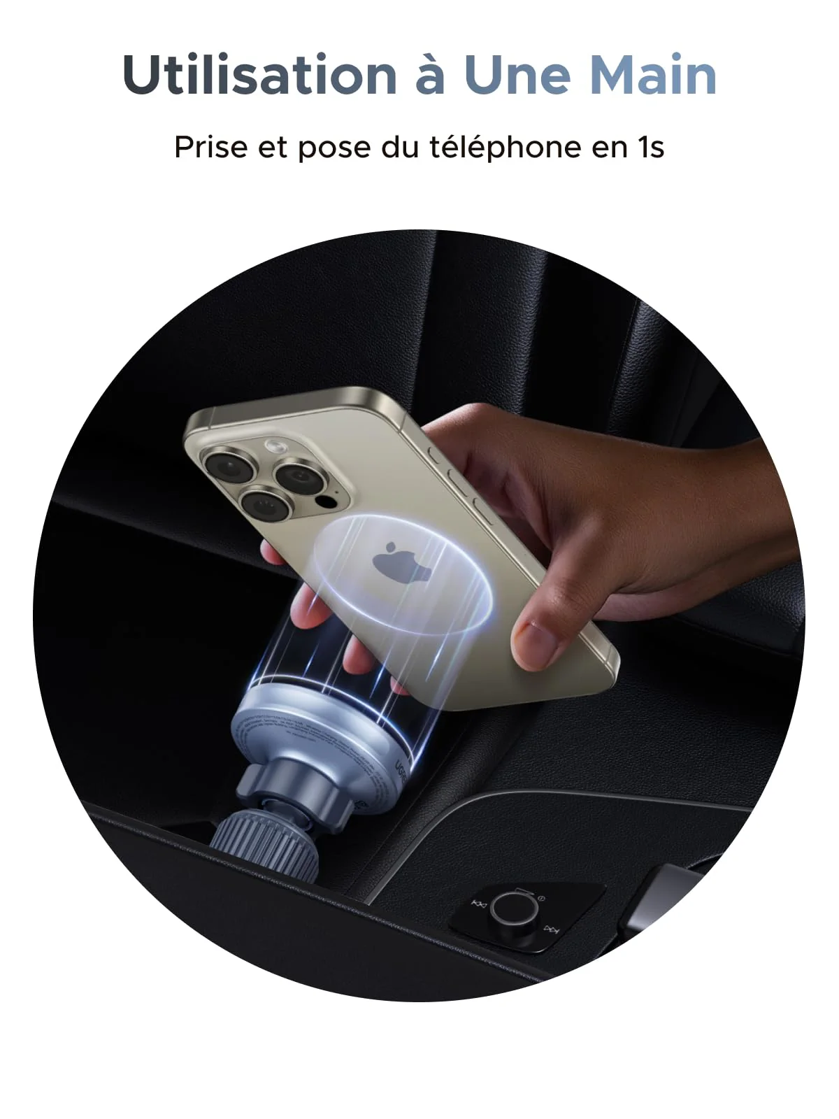 UGREEN MagFlow Chargeur Auto Sans Fil Magnétique 25 W (Compatible MagSafe) - Image 3