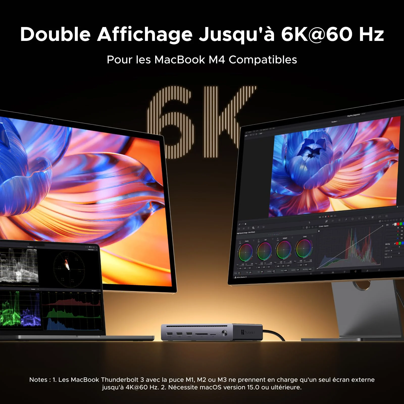 UGREEN Maxidok Station d’accueil Thunderbolt™ 5 10-en-1 avec Ethernet Gigabit – double affichage 6K/8K pour Mac et Windows - Image 5