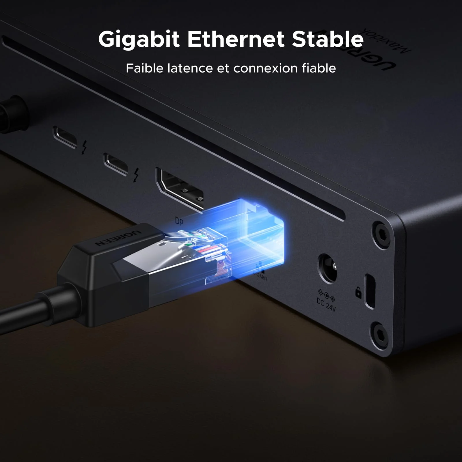 UGREEN Maxidok Station d’accueil Thunderbolt™ 5 10-en-1 avec Ethernet Gigabit – double affichage 6K/8K pour Mac et Windows - Image 7