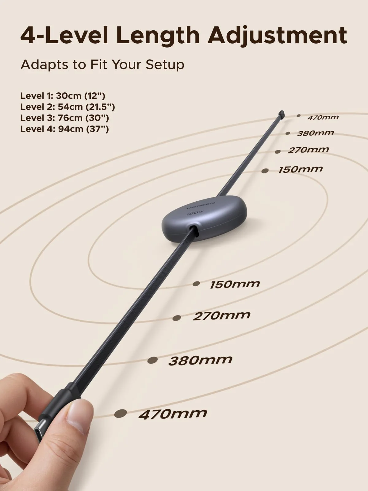 UGREEN Nexode Câble USB-C rétractable 100W - Image 4