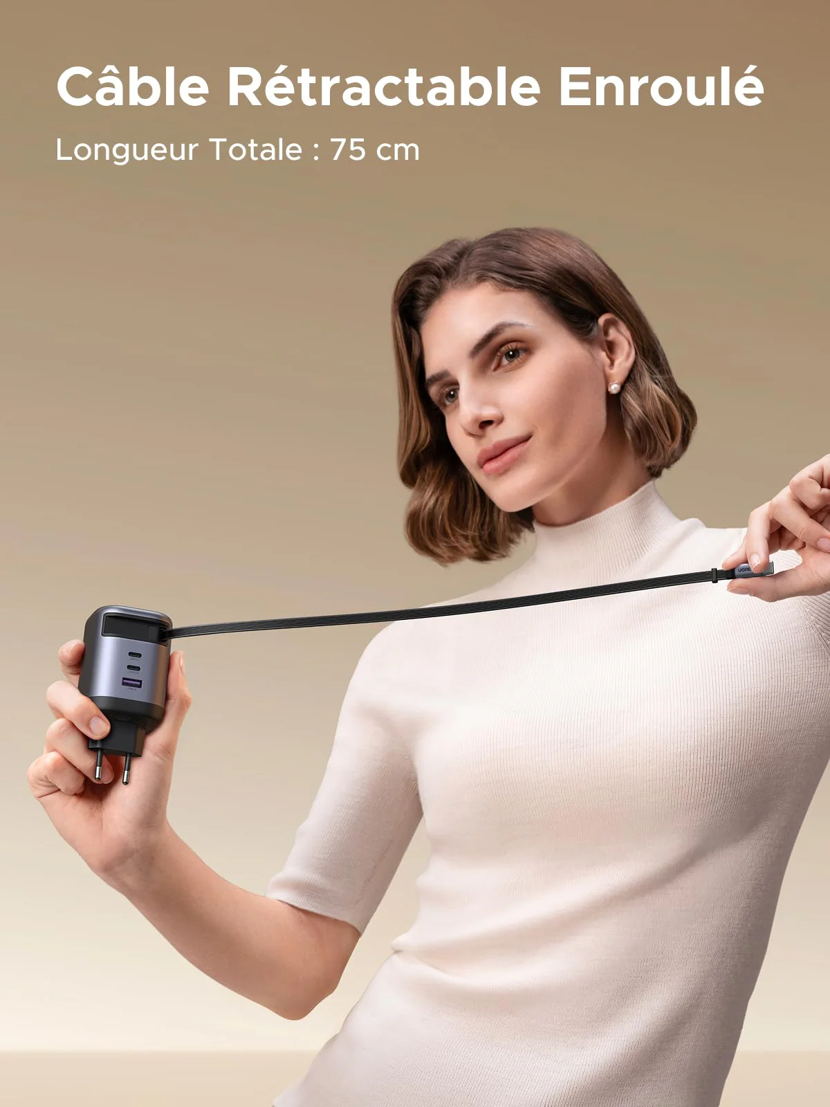 UGREEN Nexode Chargeur 100W avec câble USB-C rétractable - Image 3