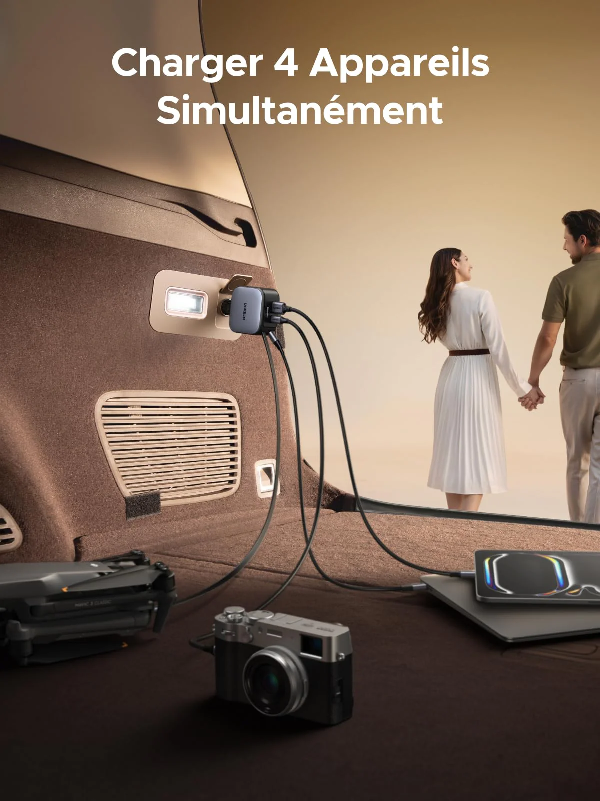 UGREEN Nexode Chargeur voiture 145W avec câble USB-C rétractable - Image 6