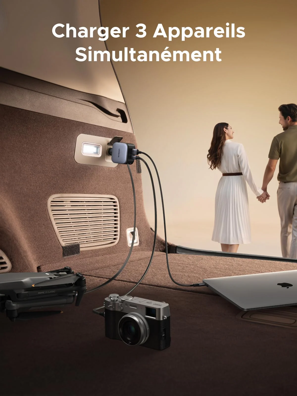 UGREEN Nexode Chargeur voiture 90W avec câble USB-C rétractable - Image 4