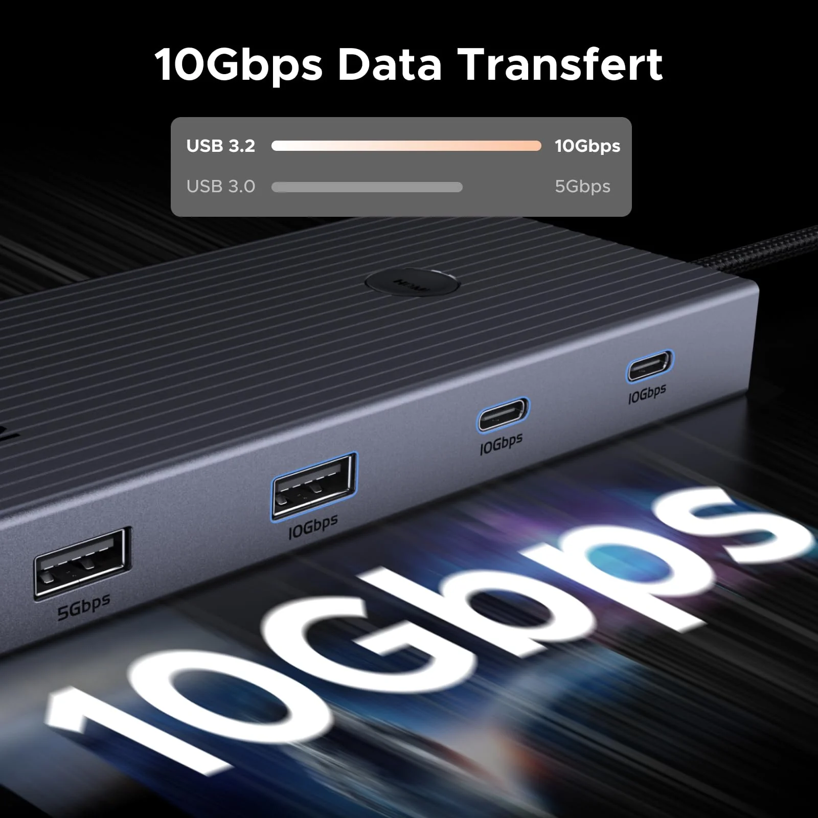UGREEN Revodok Pro 9-en-1 Hub USB-C (HDMI 4K@60Hz, 10Gbps, PD100W) - Image 3