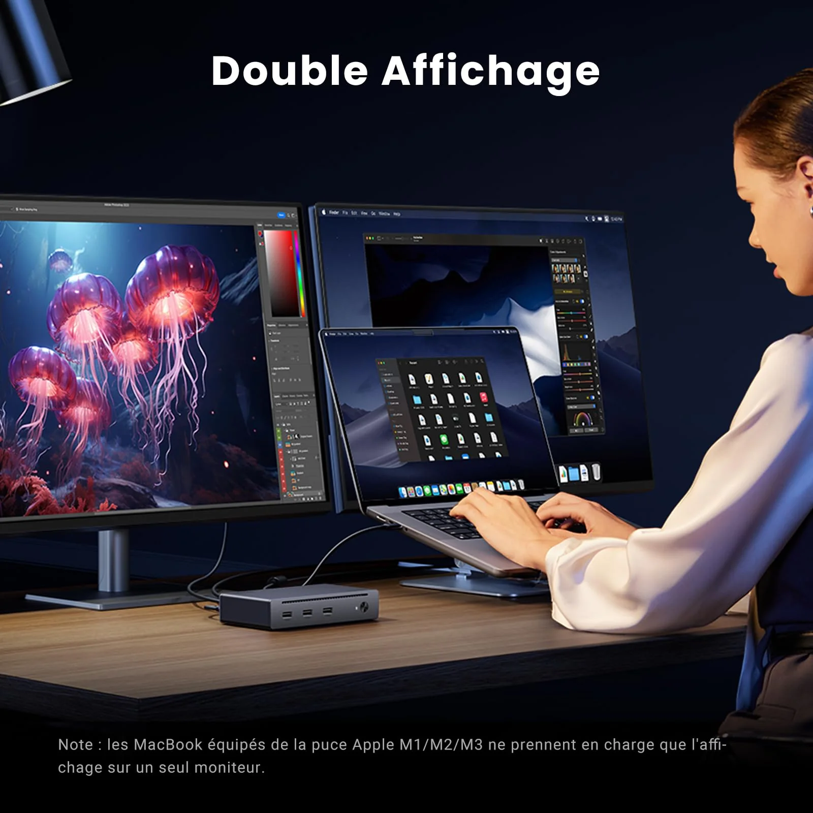 UGREEN Revodok Max 208 Dock Station Accueil 8 en 1 Triple Thunderbolt 4 15W (40Gbps 8K30Hz ) - Image 3