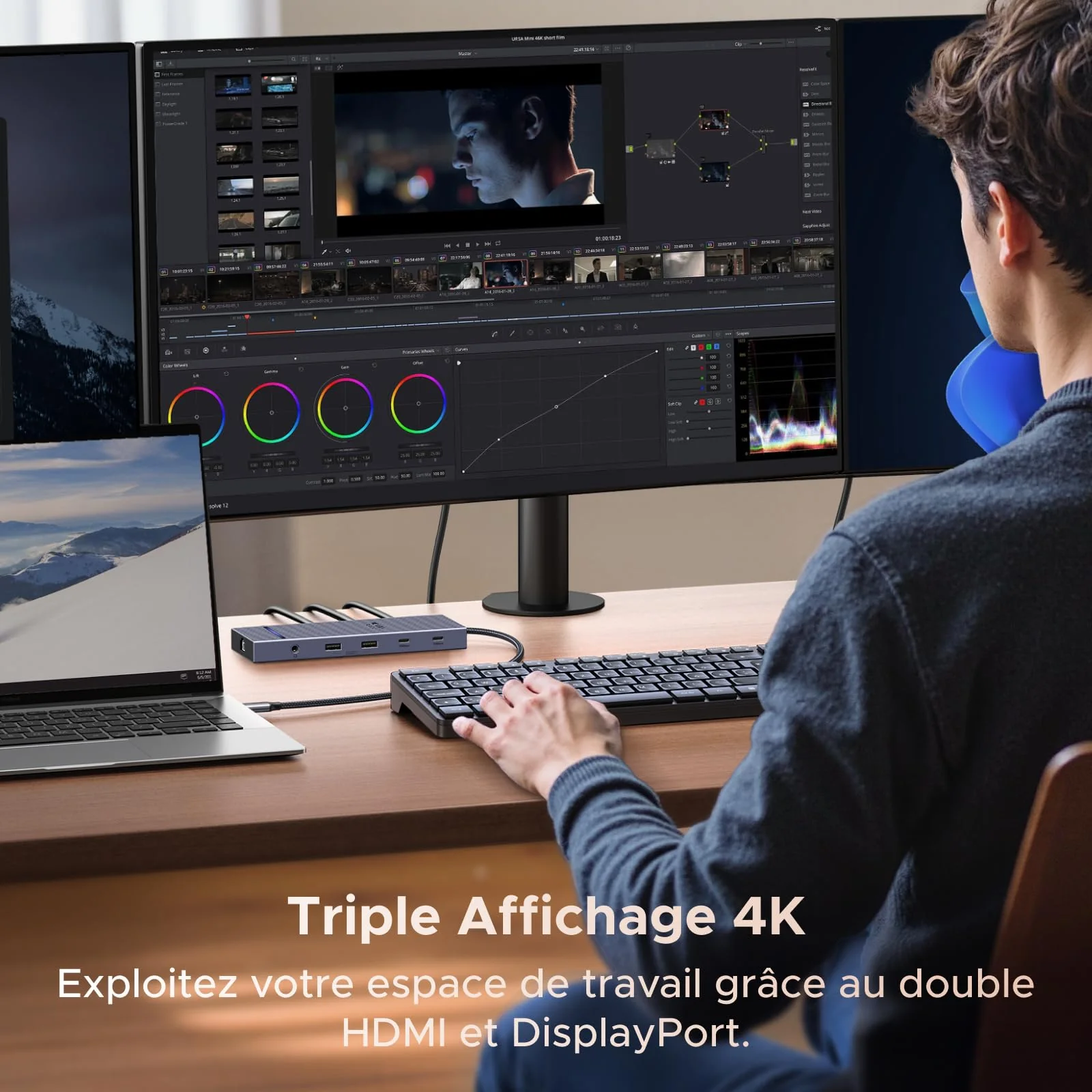UGREEN Revodok Pro 3121 Hub USB-C 12-en-1 (HDMI 4K@60Hz, DP 4K@120Hz, Triple Affichage, 10 Gbps, PD 100 W) - Image 3