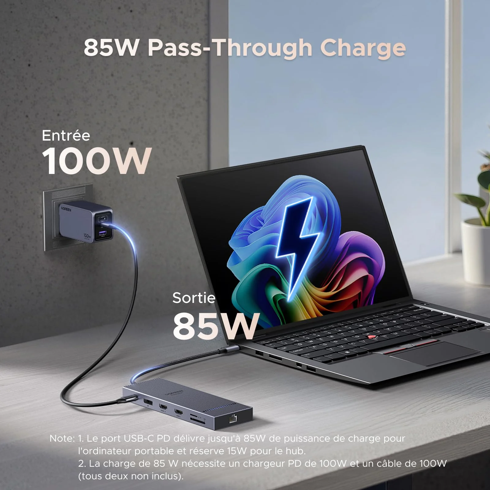 UGREEN Revodok Pro 3121 Hub USB-C 12-en-1 (HDMI 4K@60Hz, DP 4K@120Hz, Triple Affichage, 10 Gbps, PD 100 W) - Image 6
