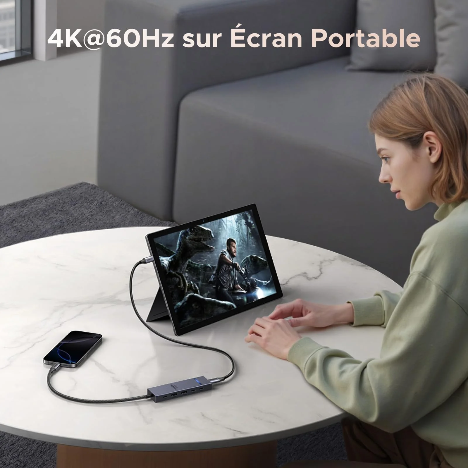 UGREEN Revodok Pro Hub USB-C 6-en-1 (4K@60Hz, 10 Gbps, PD 100 W) - Image 4