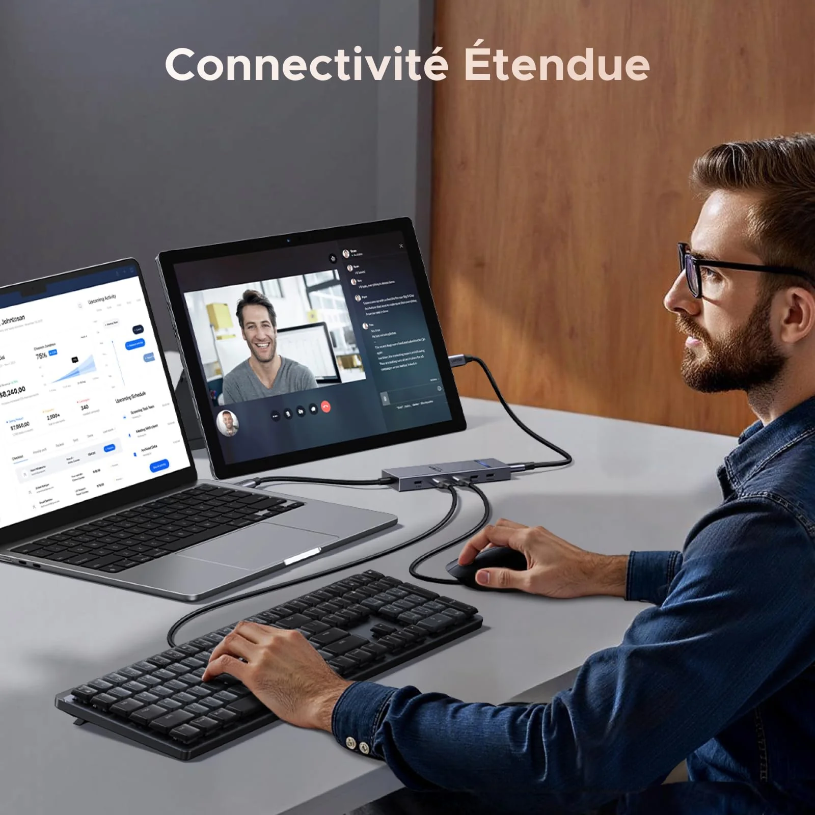 UGREEN Revodok Pro Hub USB-C 6-en-1 (4K@60Hz, 10 Gbps, PD 100 W) - Image 6