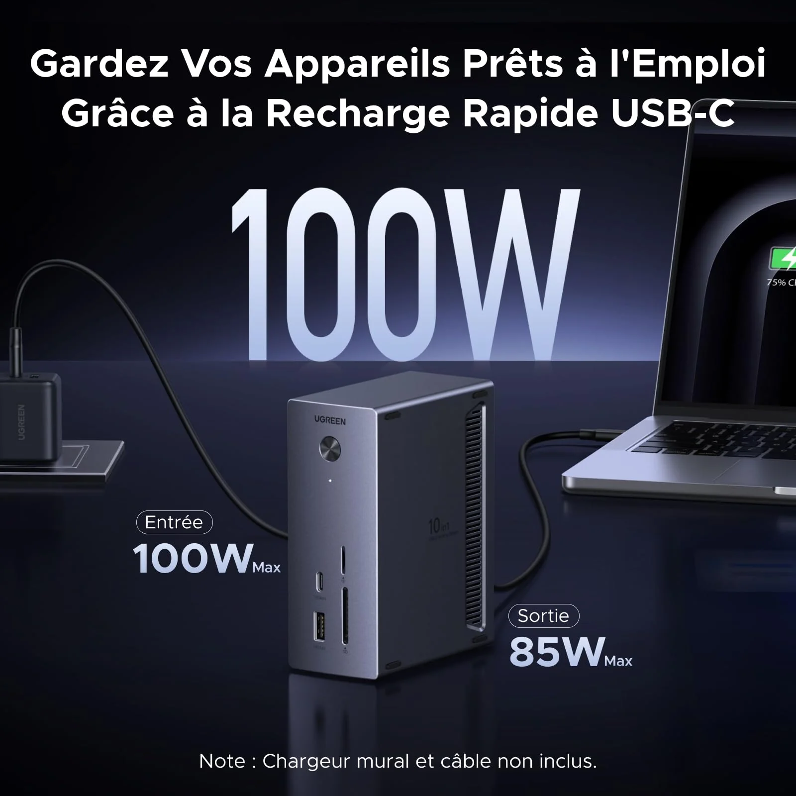 UGREEN Revodok Pro Station d’Accueil 10-en-1 (HDMI 4K@60Hz, USB 3.2 10 Gbps, PD 100 W) - Image 7