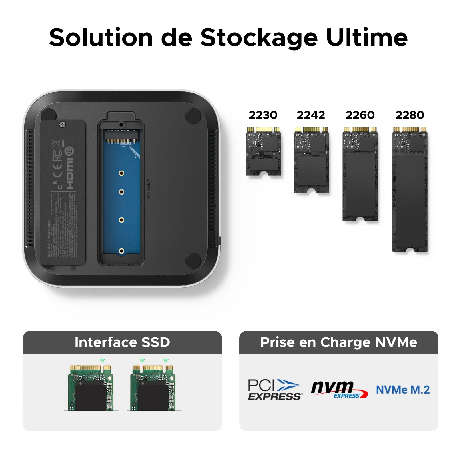 UGREEN Station d’Accueil pour Mac mini M4 10-en-1 (M.2 NVMe SSD, 40 Gbps, HDMI 8K@30Hz / 4K@144Hz) - Image 7