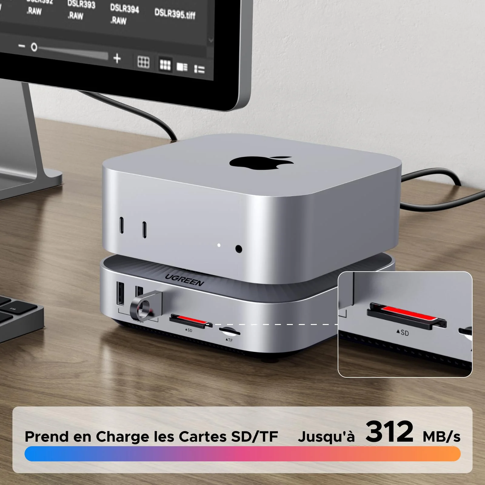 UGREEN Station d’Accueil pour Mac mini M4 10-en-1 (M.2 NVMe SSD, 40 Gbps, HDMI 8K@30Hz / 4K@144Hz) - Image 9