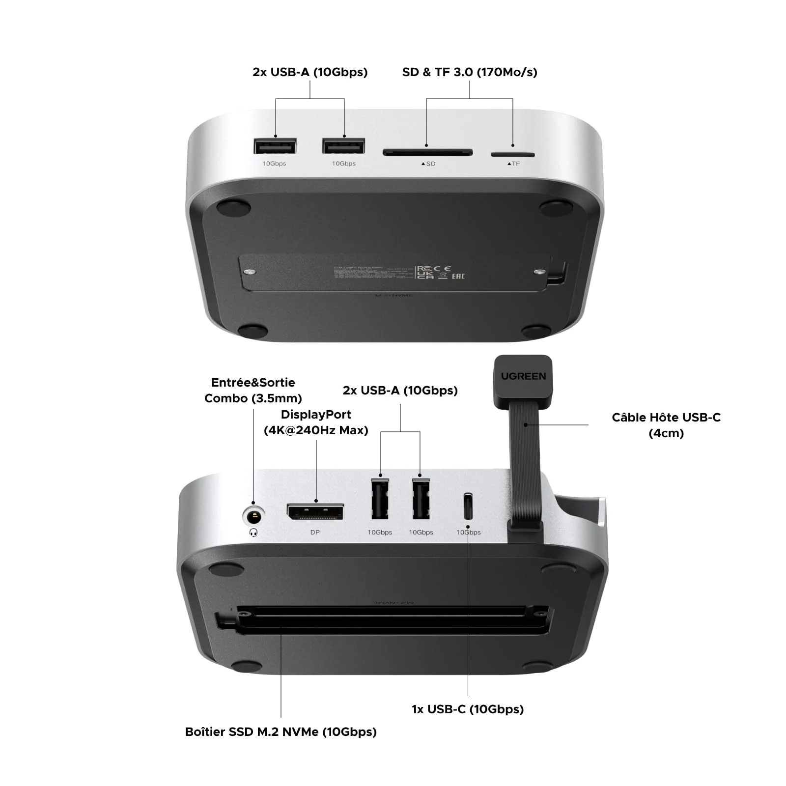 UGREEN Station d’accueil pour Mac avec boîtier SSD NVMe 4K@240Hz - Image 2