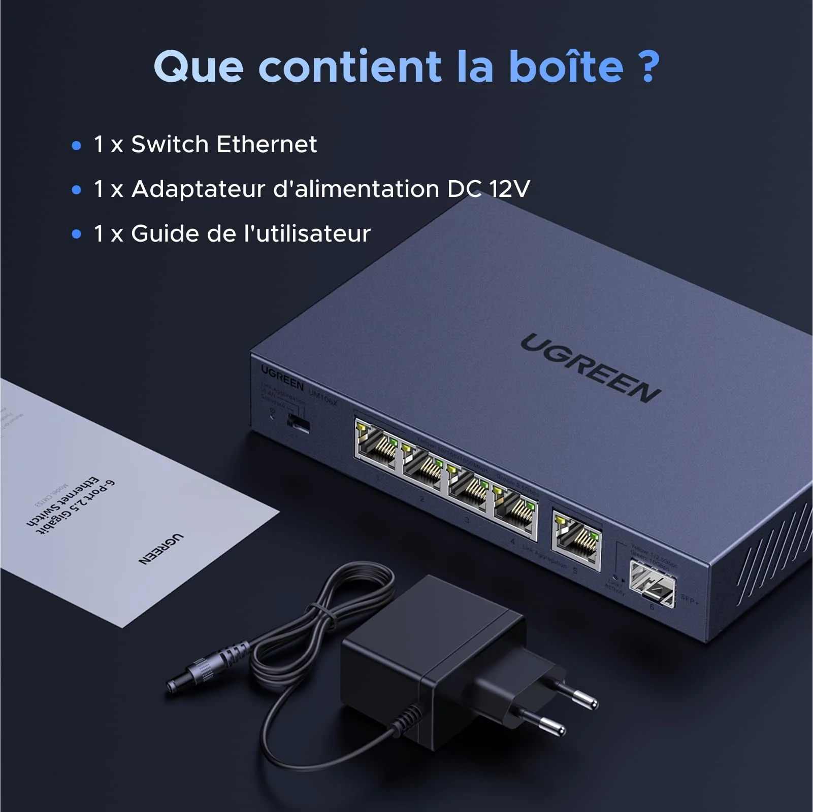 UGREEN Switch Ethernet 6 Ports (5 x 2,5G RJ45 + 1 x 10G SFP+, 3 modes de fonctionnement) - Image 8