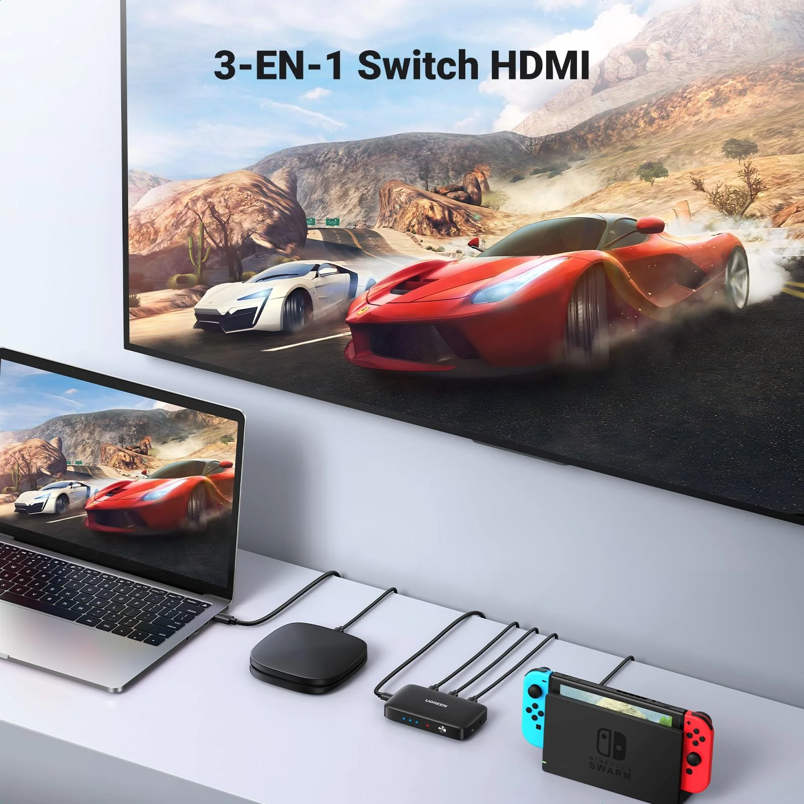 UGREEN Switch HDMI 4K 30Hz Commutateur HDMI 3 1080P 60Hz - Image 2