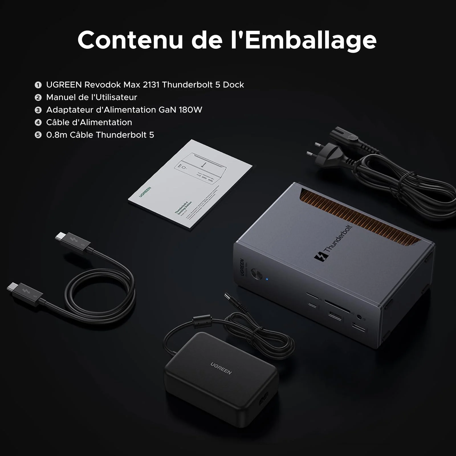 UGREEN Revodok Max 2131 Thunderbolt 5 Station d'accueil 13-en-1 - Image 9