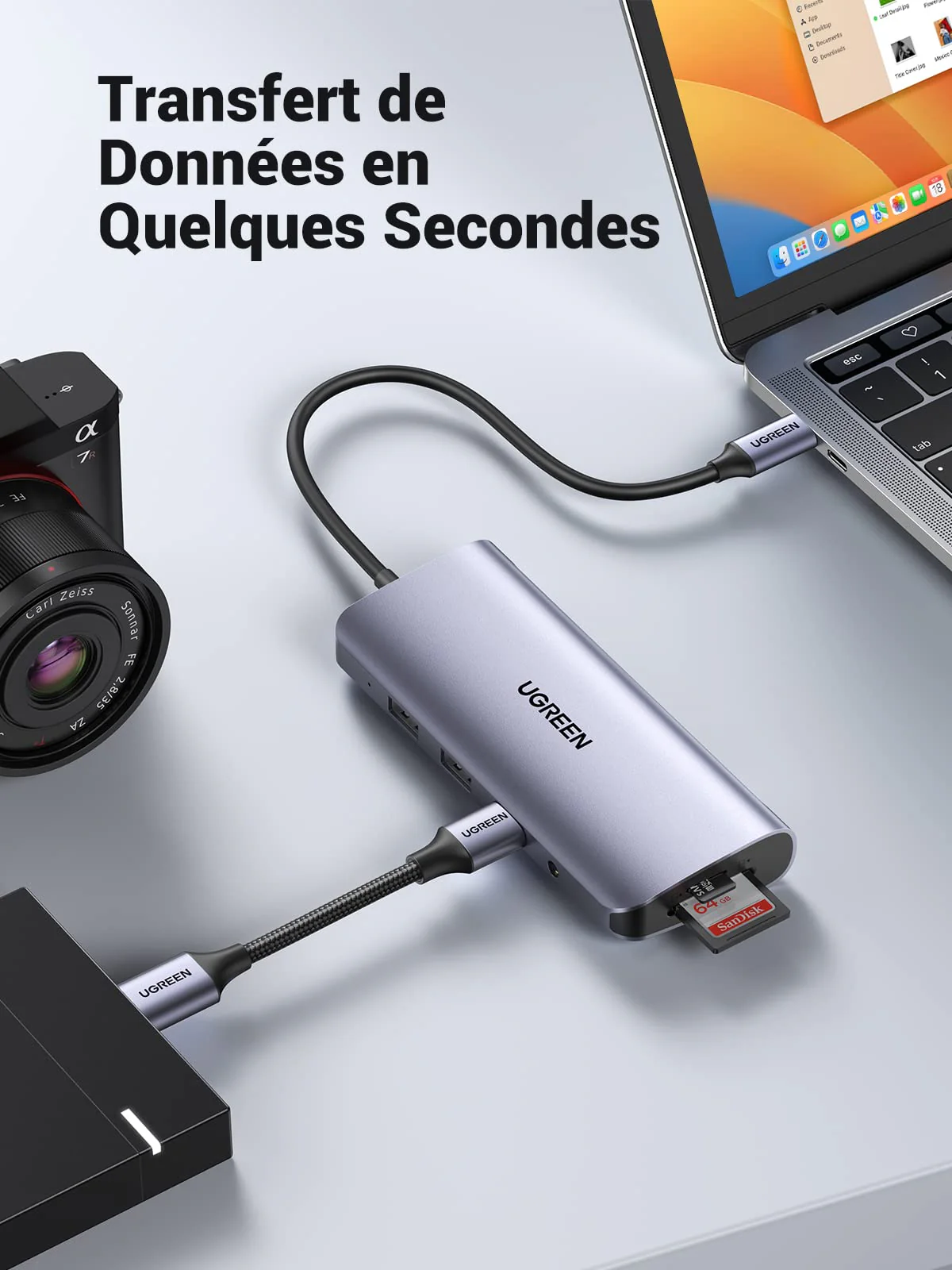 UGREEN 10 en 1 Hub USB C (HDMI Gigabit 1000 Mbps PD 100W/USB 3.0 5Gbps) - Image 7