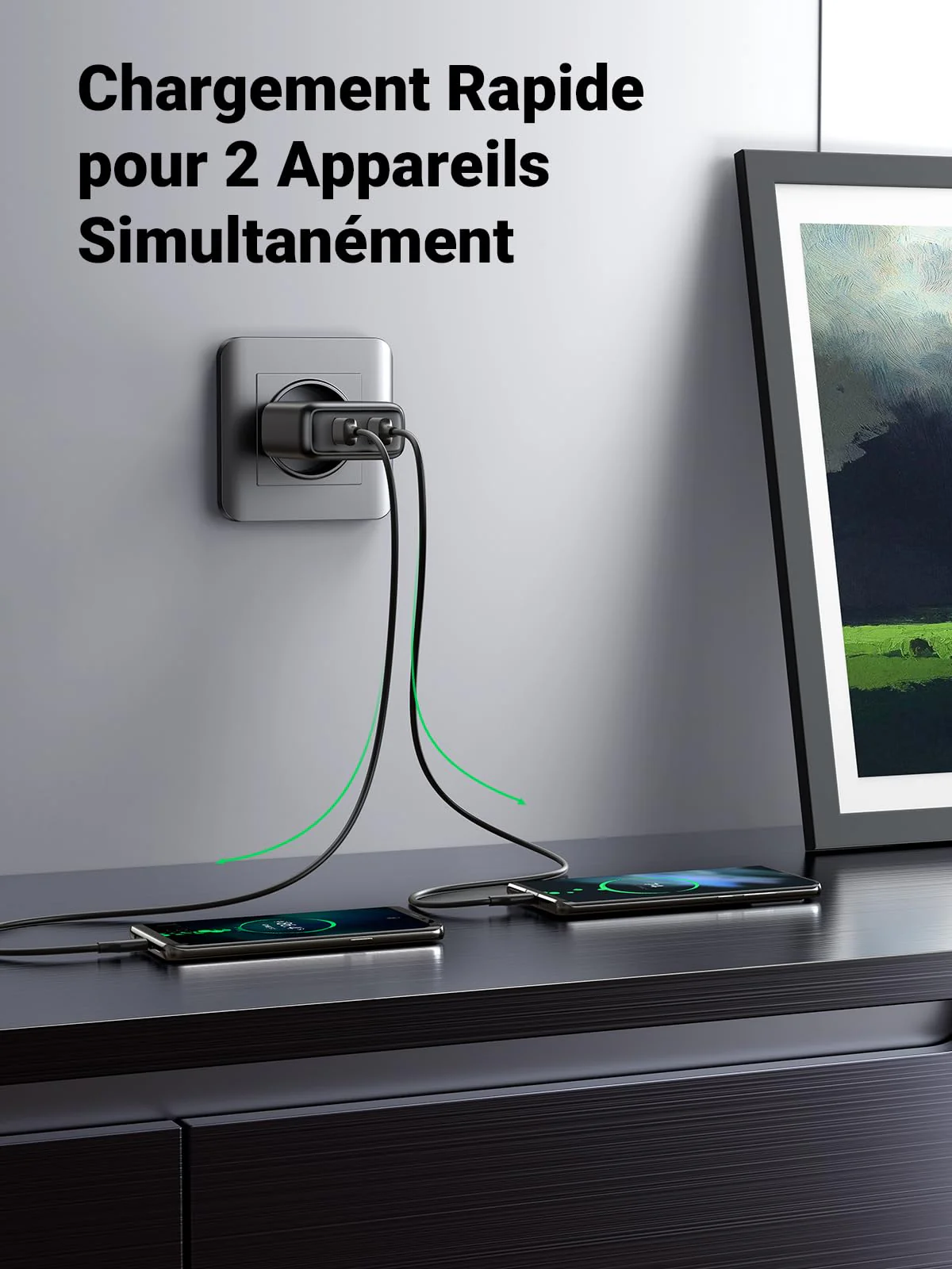 UGREEN 18W Quick Charge 3.0 Chargeur Secteur USB 2 Ports - Image 5