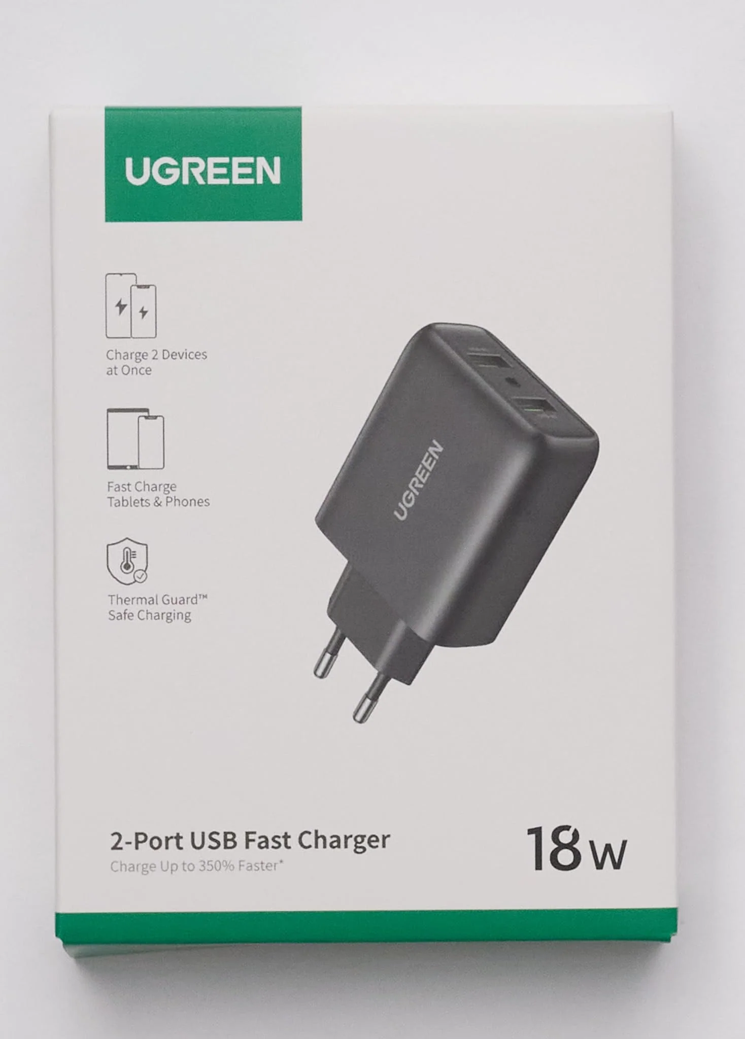 UGREEN 18W Quick Charge 3.0 Chargeur Secteur USB 2 Ports - Image 8