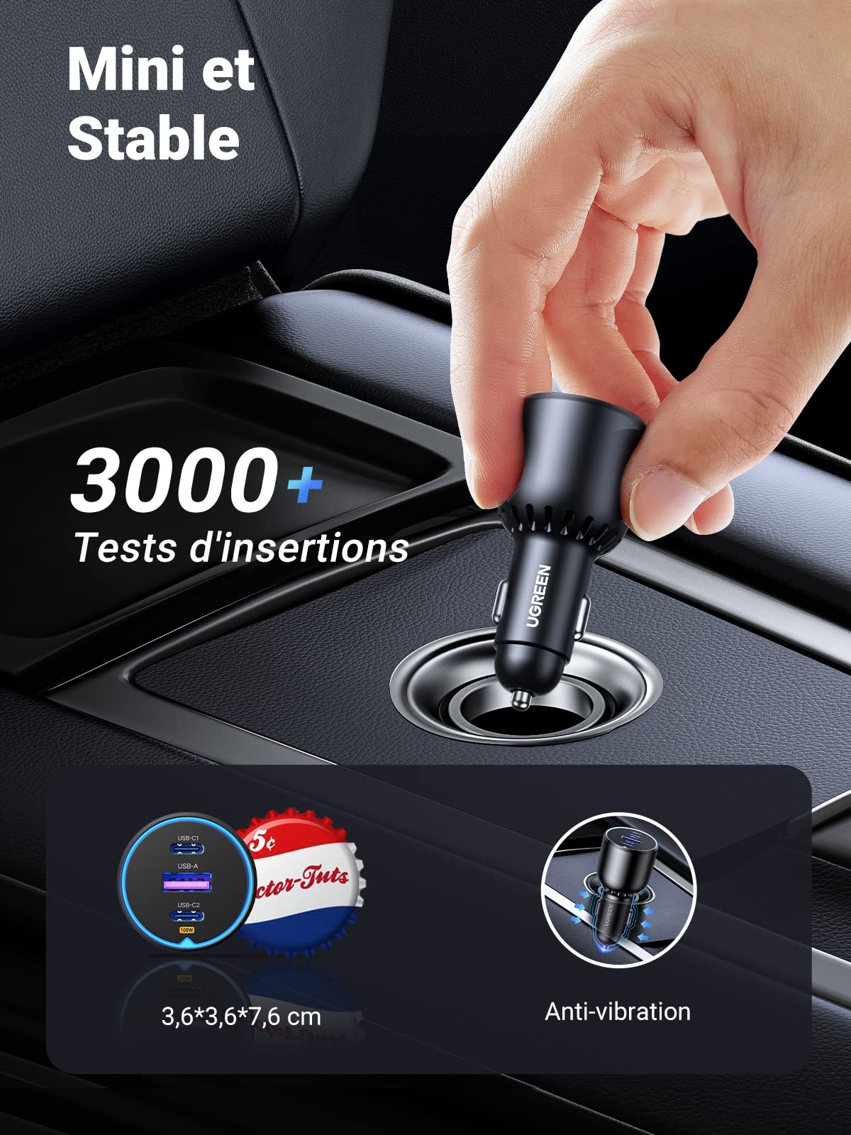UGREEN 130W Chargeur Voiture USB C PD QC 3.0 - Image 7
