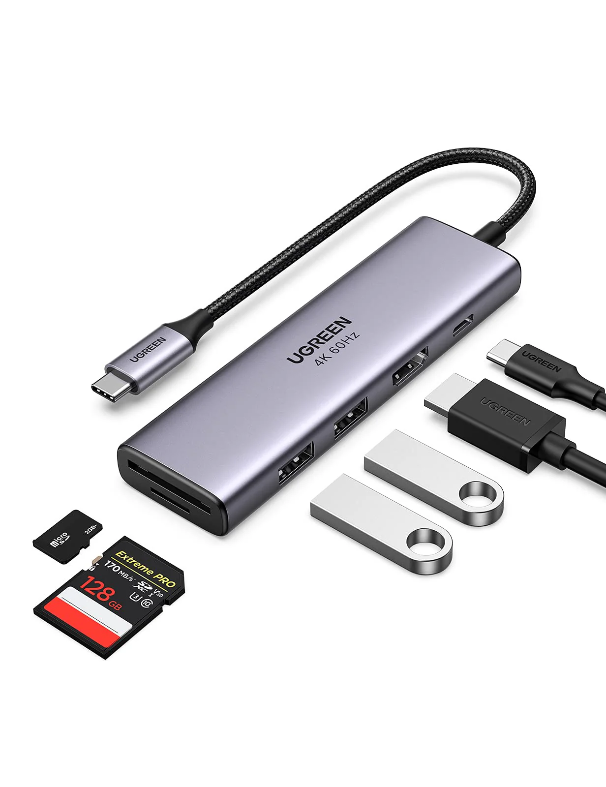 UGREEN Adaptateur Hub USB-C 6-en-1 (HDMI 4K@30Hz, PD 100W) - Image 2